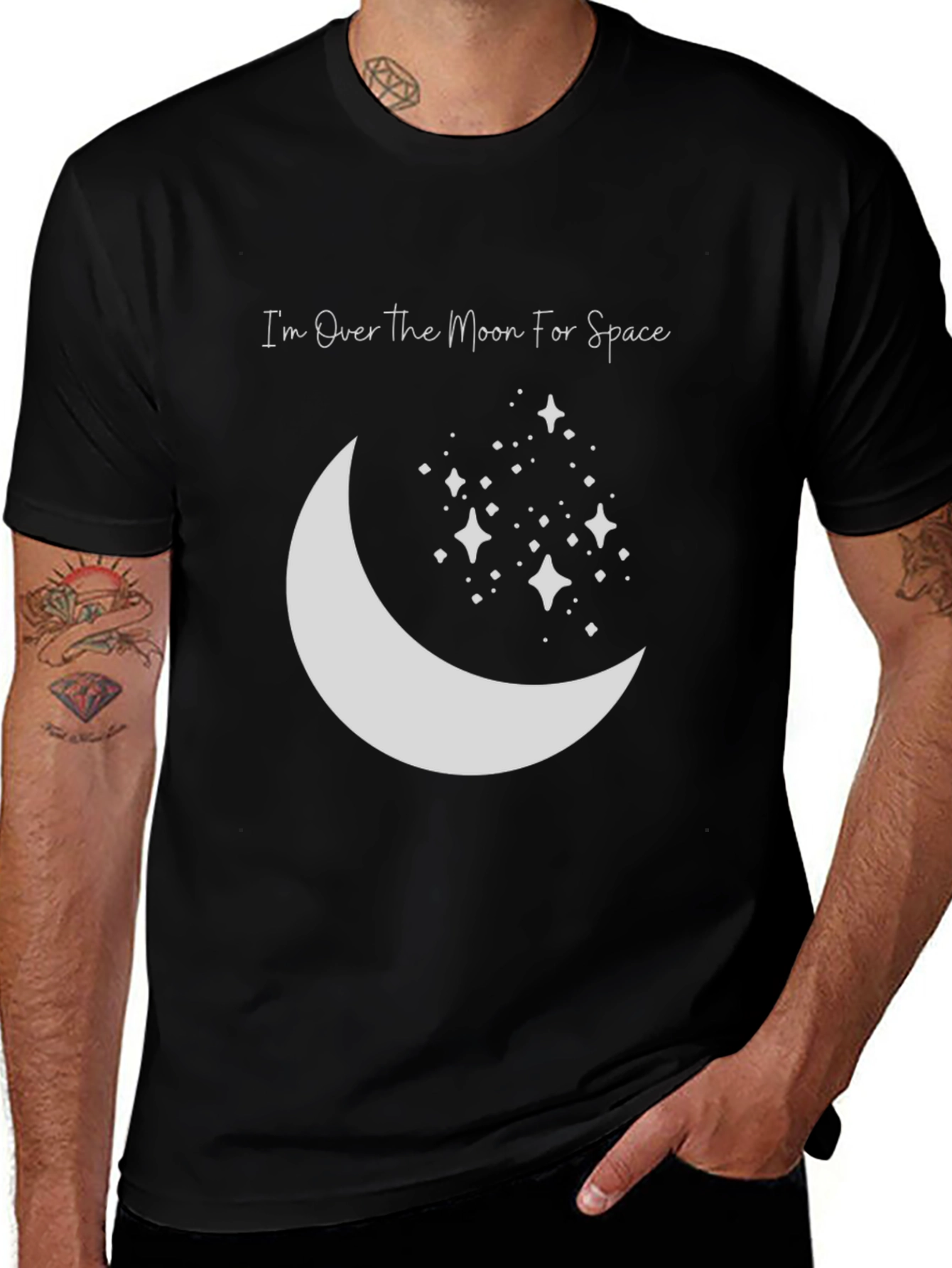Variant 29 of Over the Moon Space T-Shirt - Celestial Design