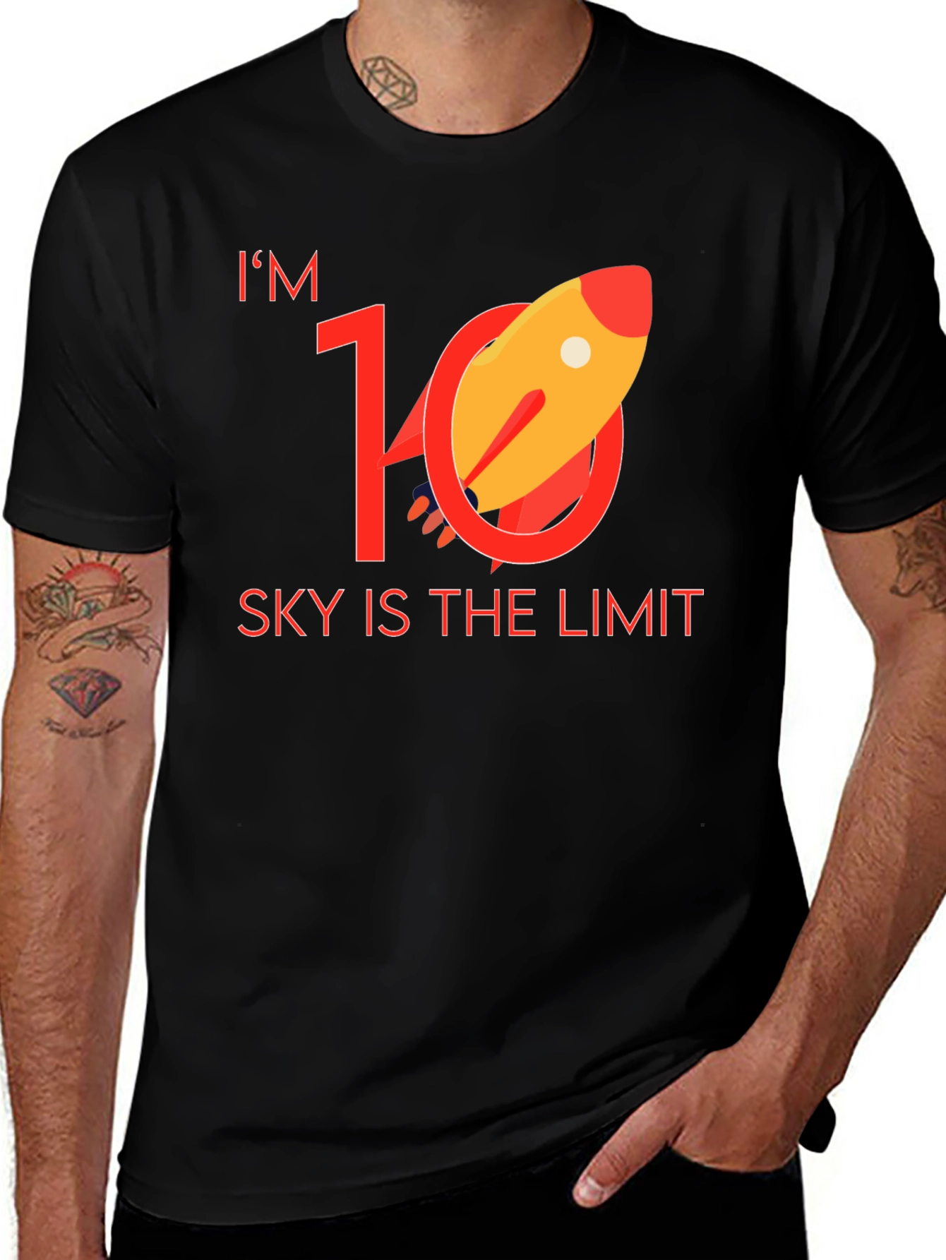 Variant 23 of I'm 10 - Rocket T-Shirt: Sky is the Limit!