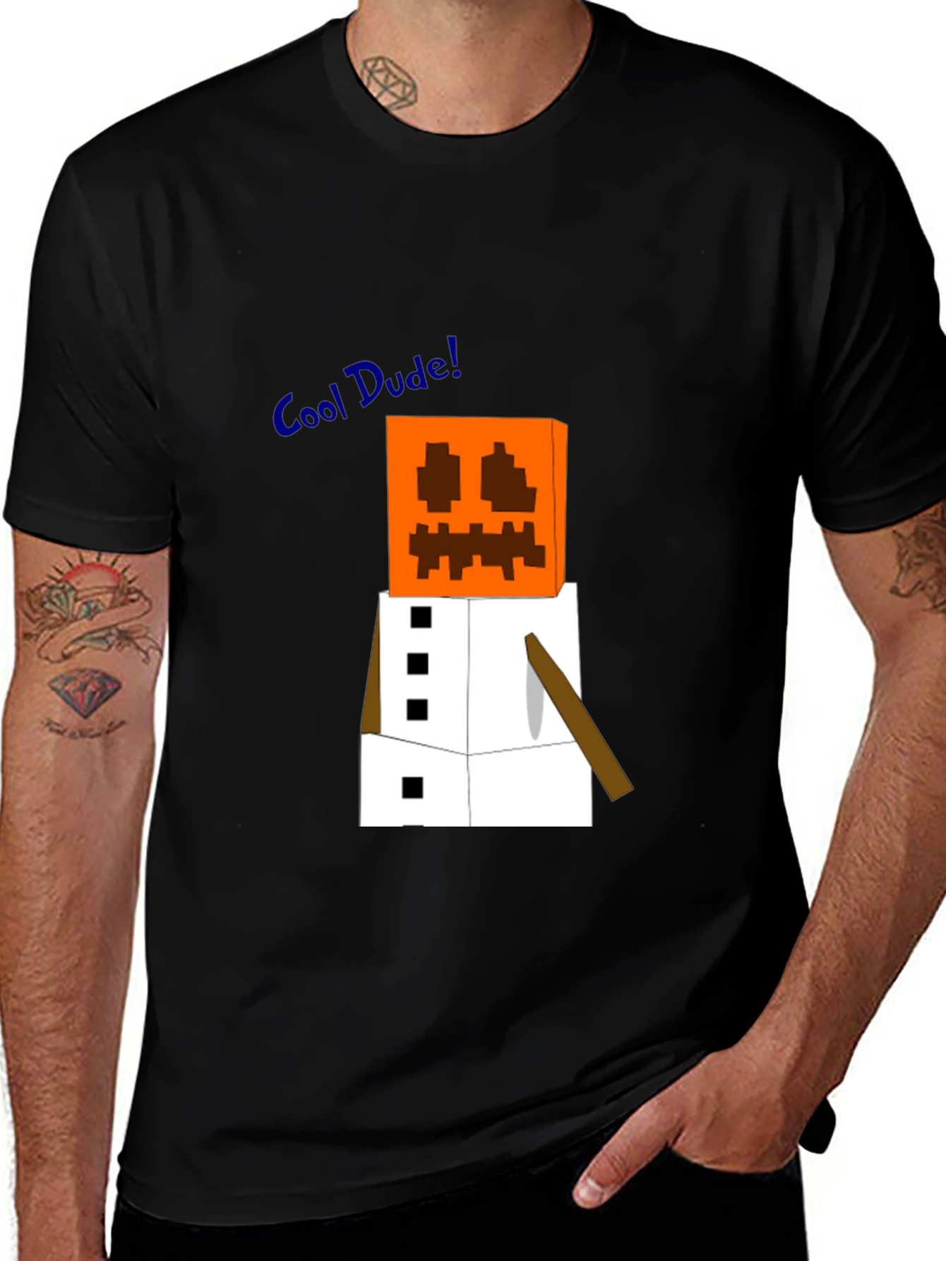 Minecraft Snow Golem Black T-Shirt - Cool Dude Style!