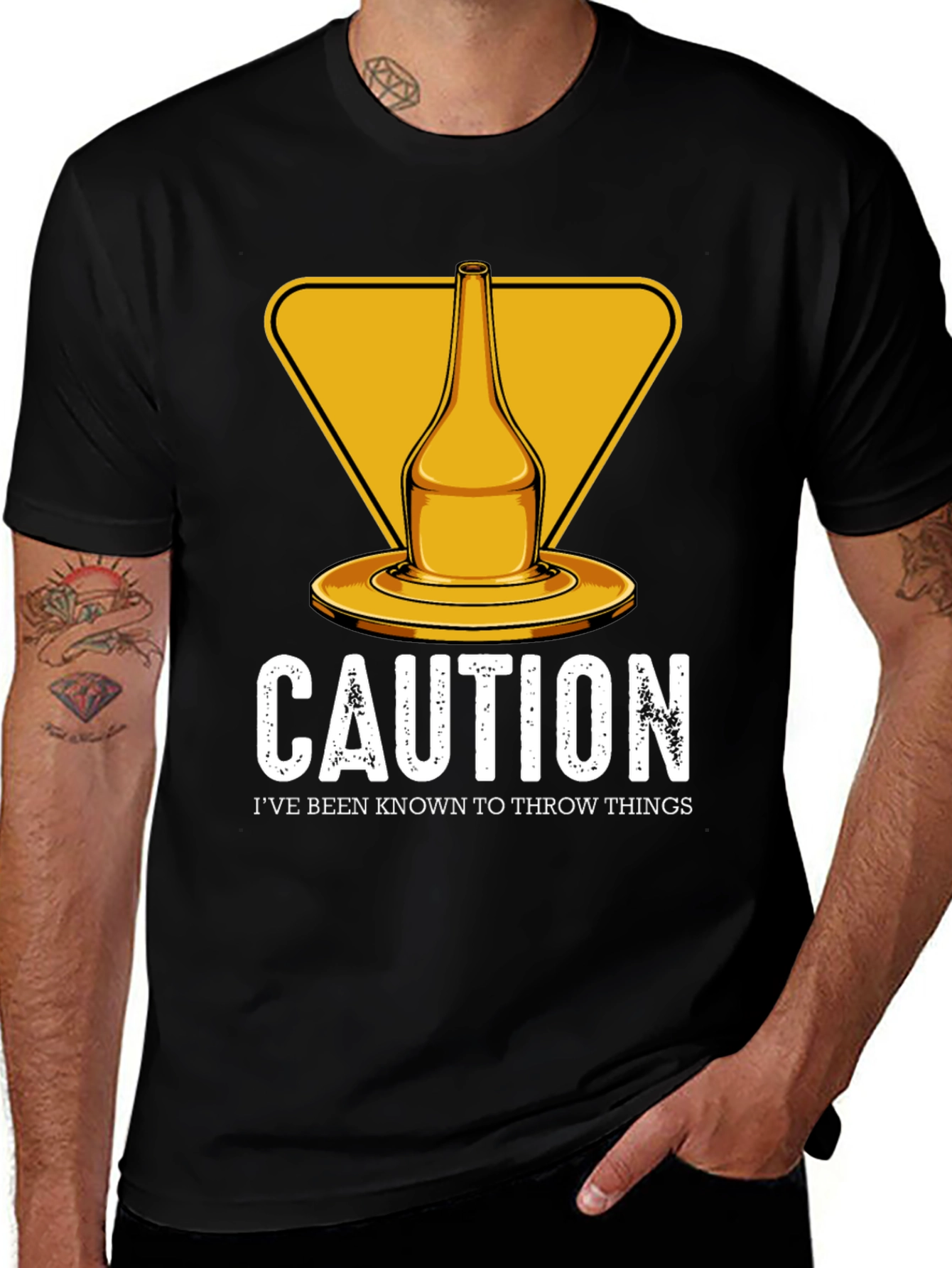 Variant 21 of Caution Throwing Things Funny T-Shirt