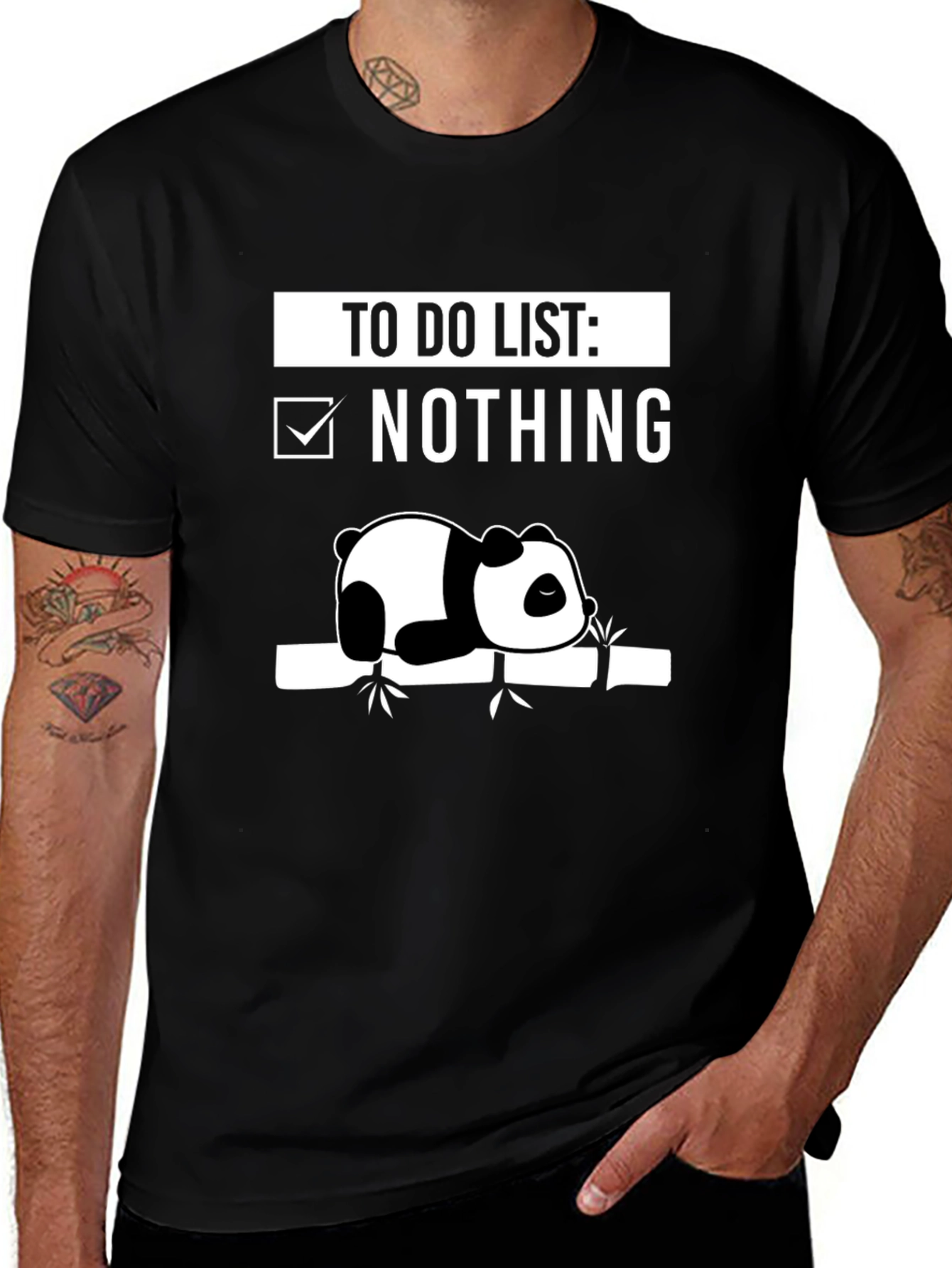 Variant 27 of Lazy Panda To-Do List T-Shirt - Funny Novelty Tee