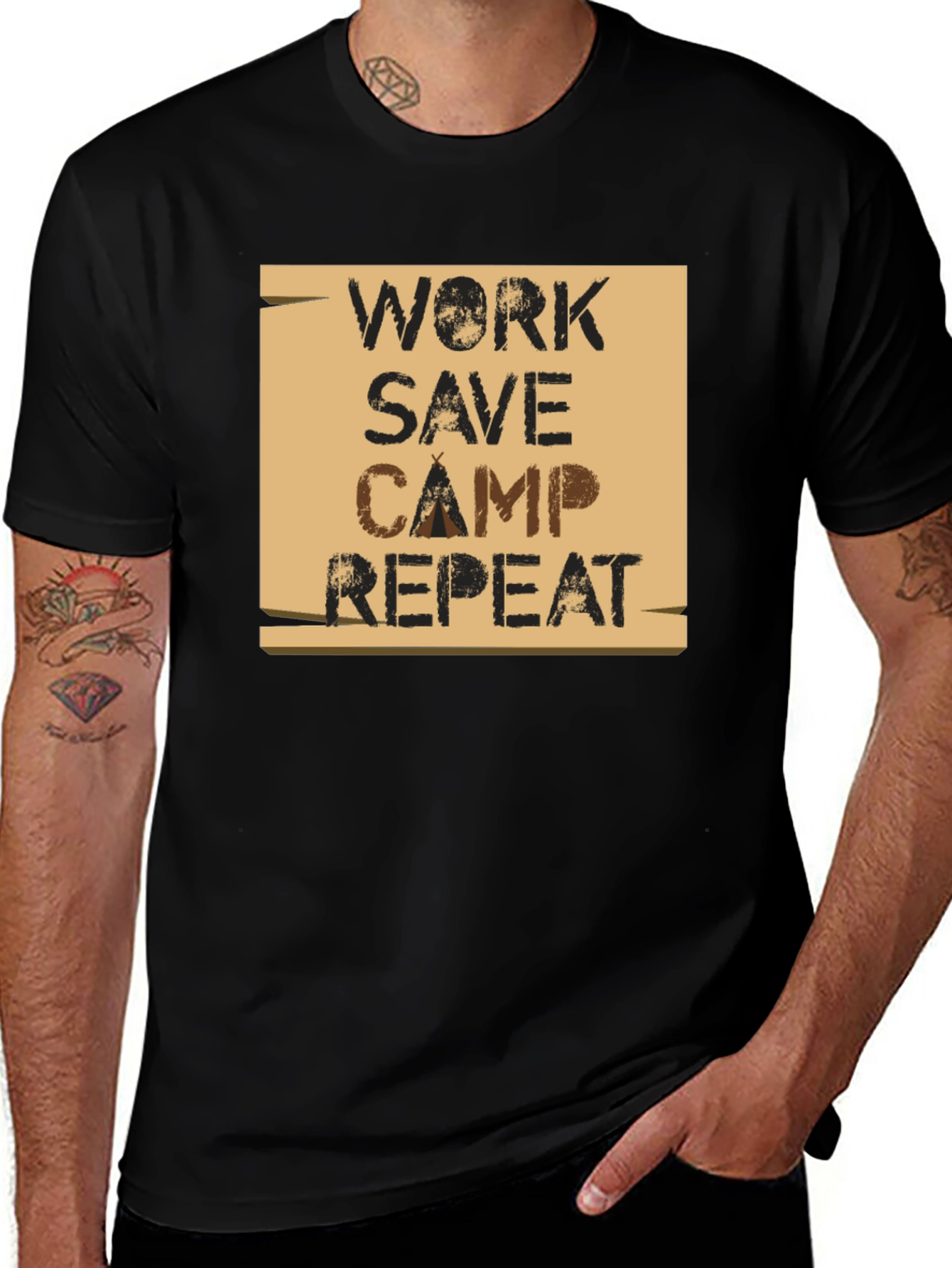 Variant 4 of Work Save Camp Repeat Graphic T-Shirt