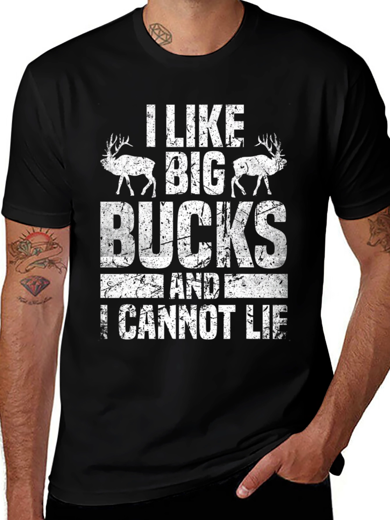 Black I Like Big Bucks Men's Graphic T-Shirt main image