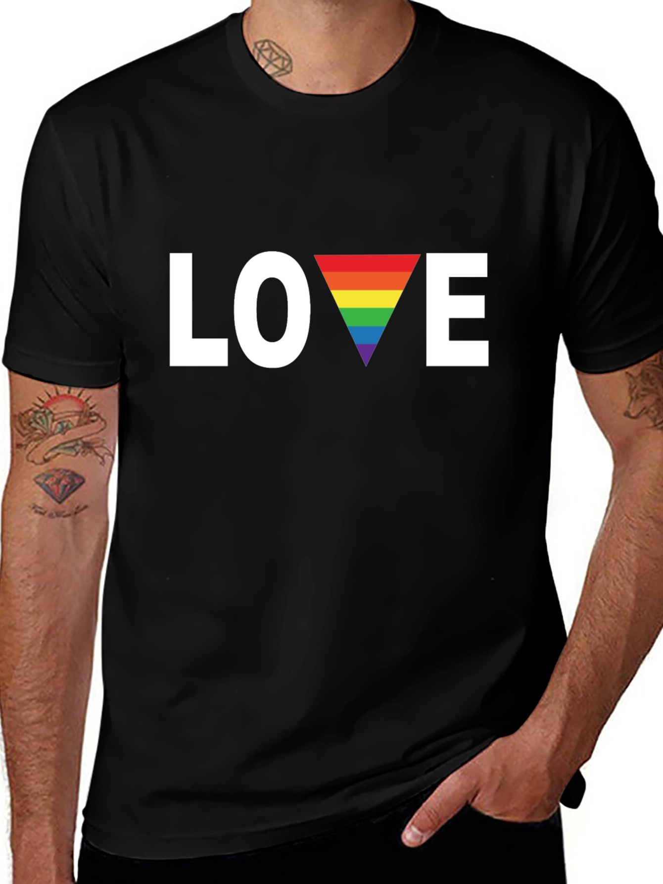 Variant 29 of Love Pride T-Shirt - Black LGBTQ+ Tee