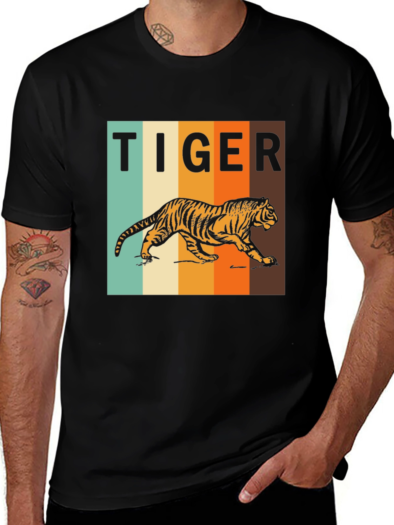 Variant 24 of Retro Tiger Graphic T-Shirt - Vintage Style Tee