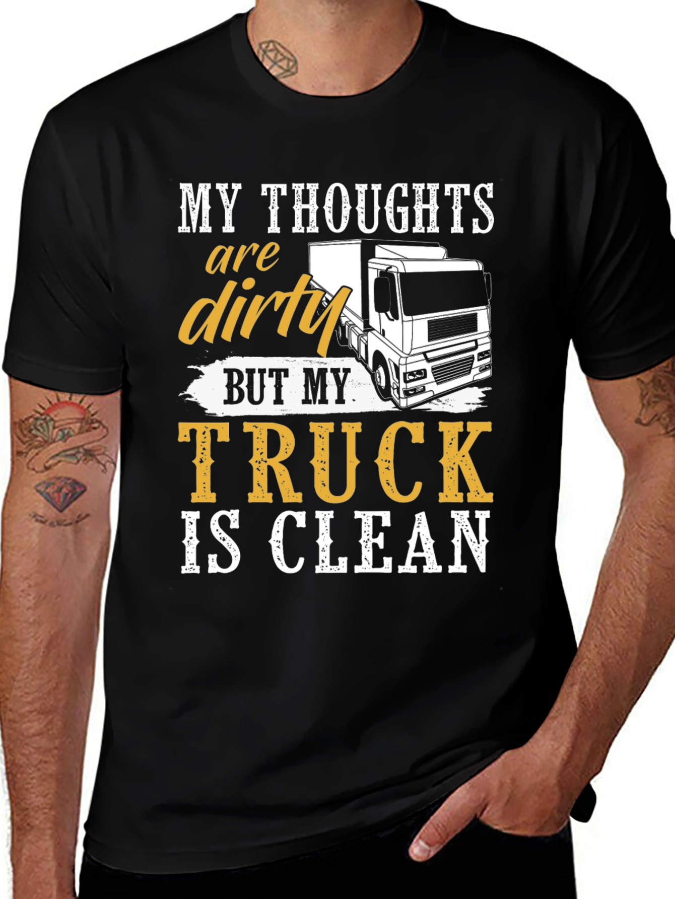 Variant 27 of Dirty Thoughts Clean Truck Graphic T-Shirt