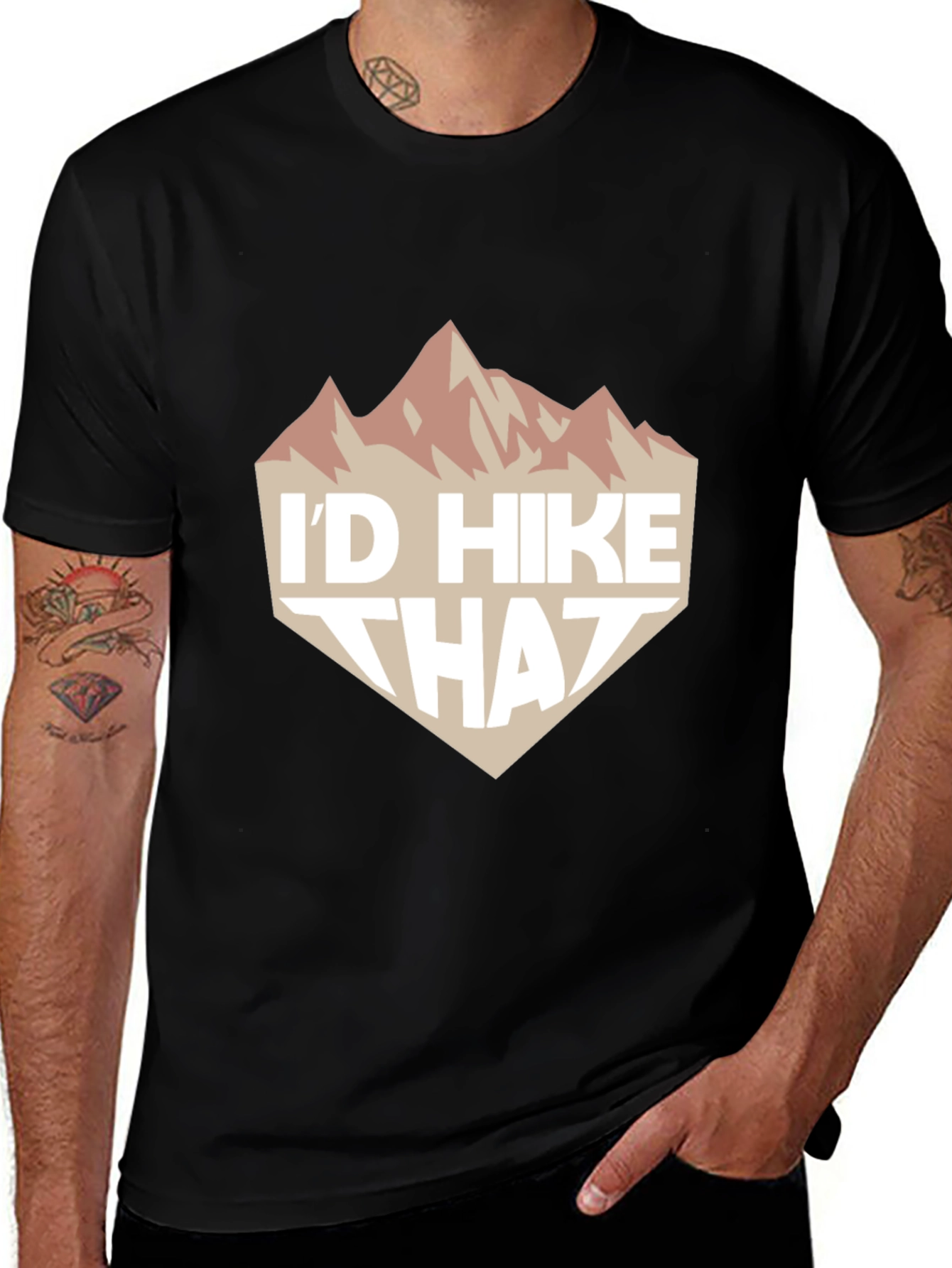 Variant 23 of I'd Hike That Graphic Tee - Black Casual T-Shirt