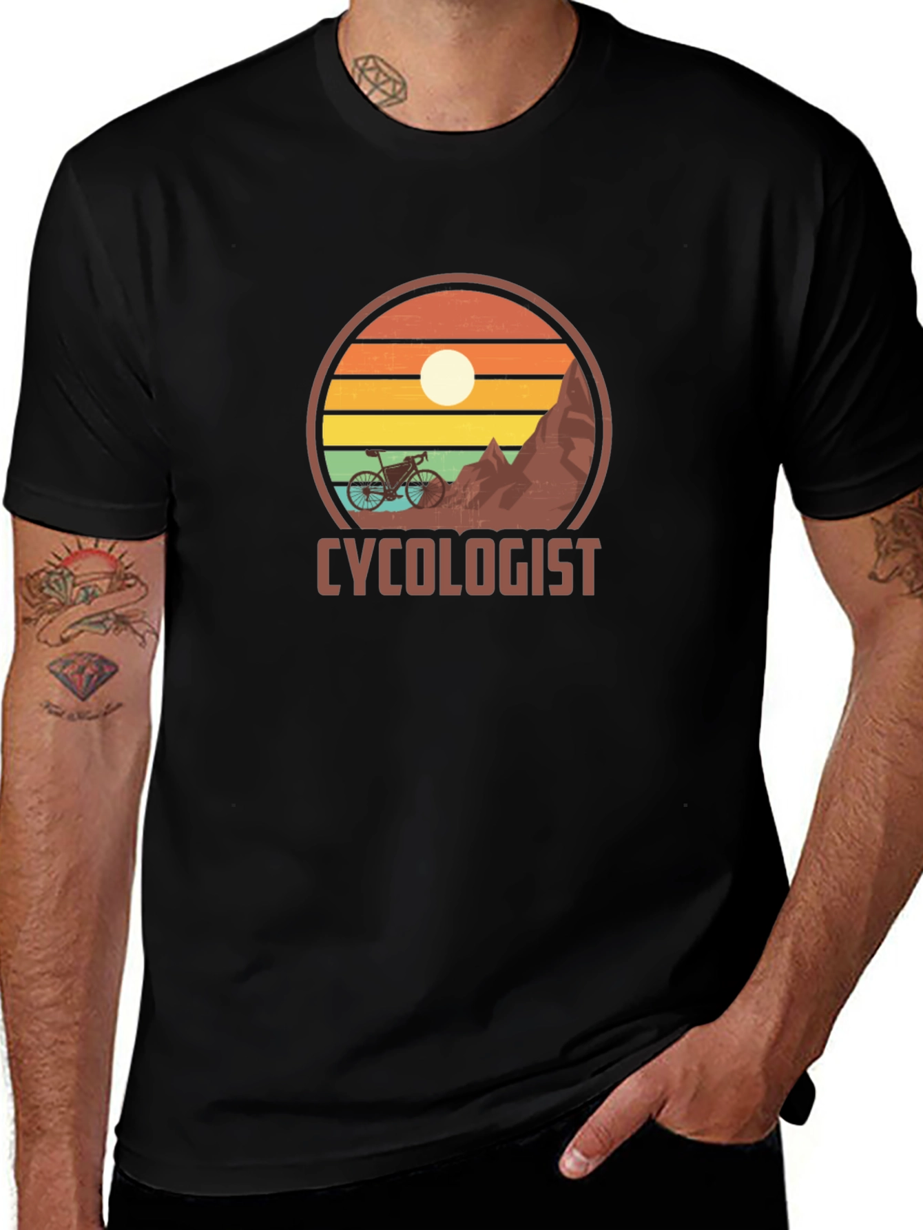 Variant 22 of Cyclogist T-Shirt: Mountain Bike Sunset Design