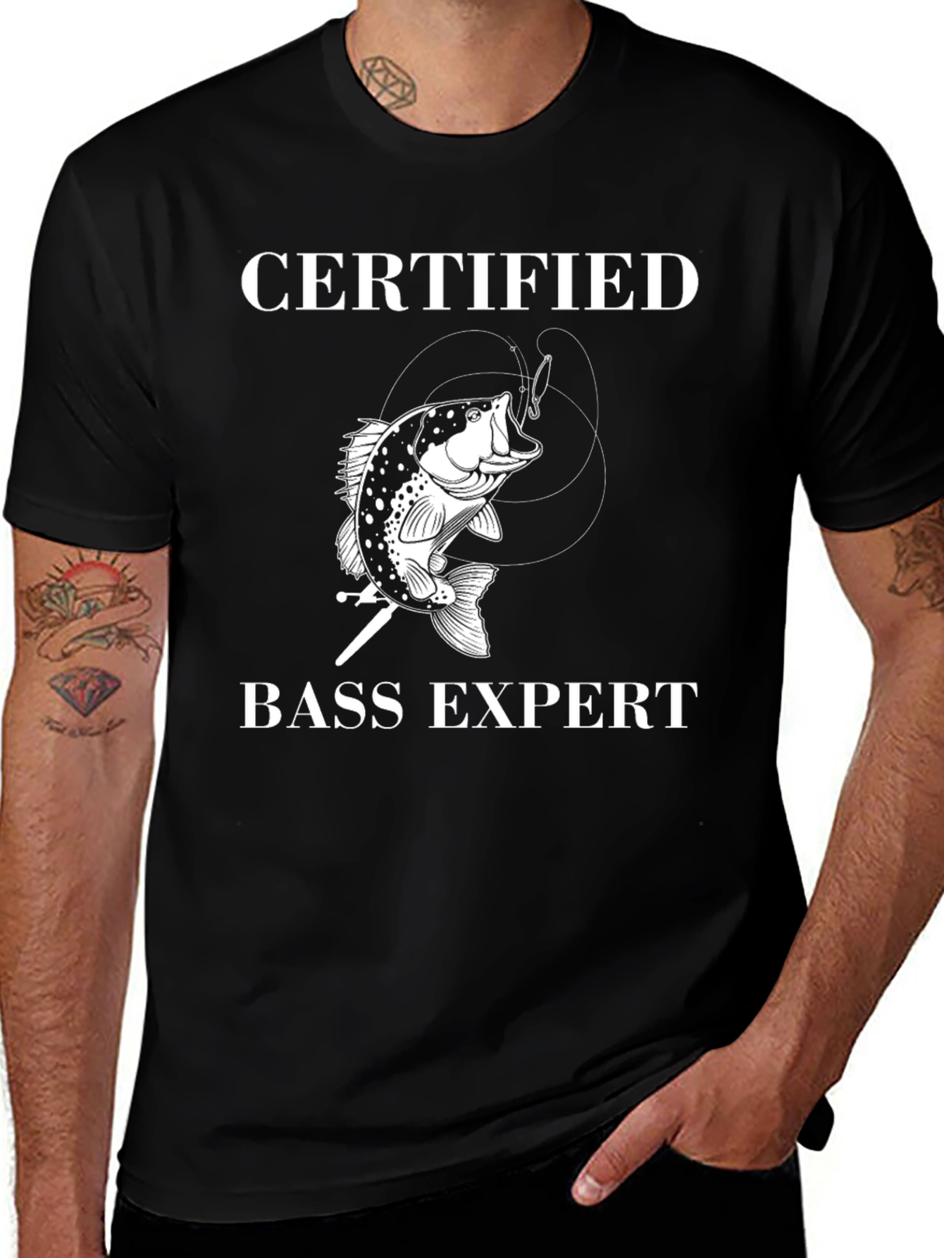 Variant 7 of Certified Bass Expert Black T-Shirt