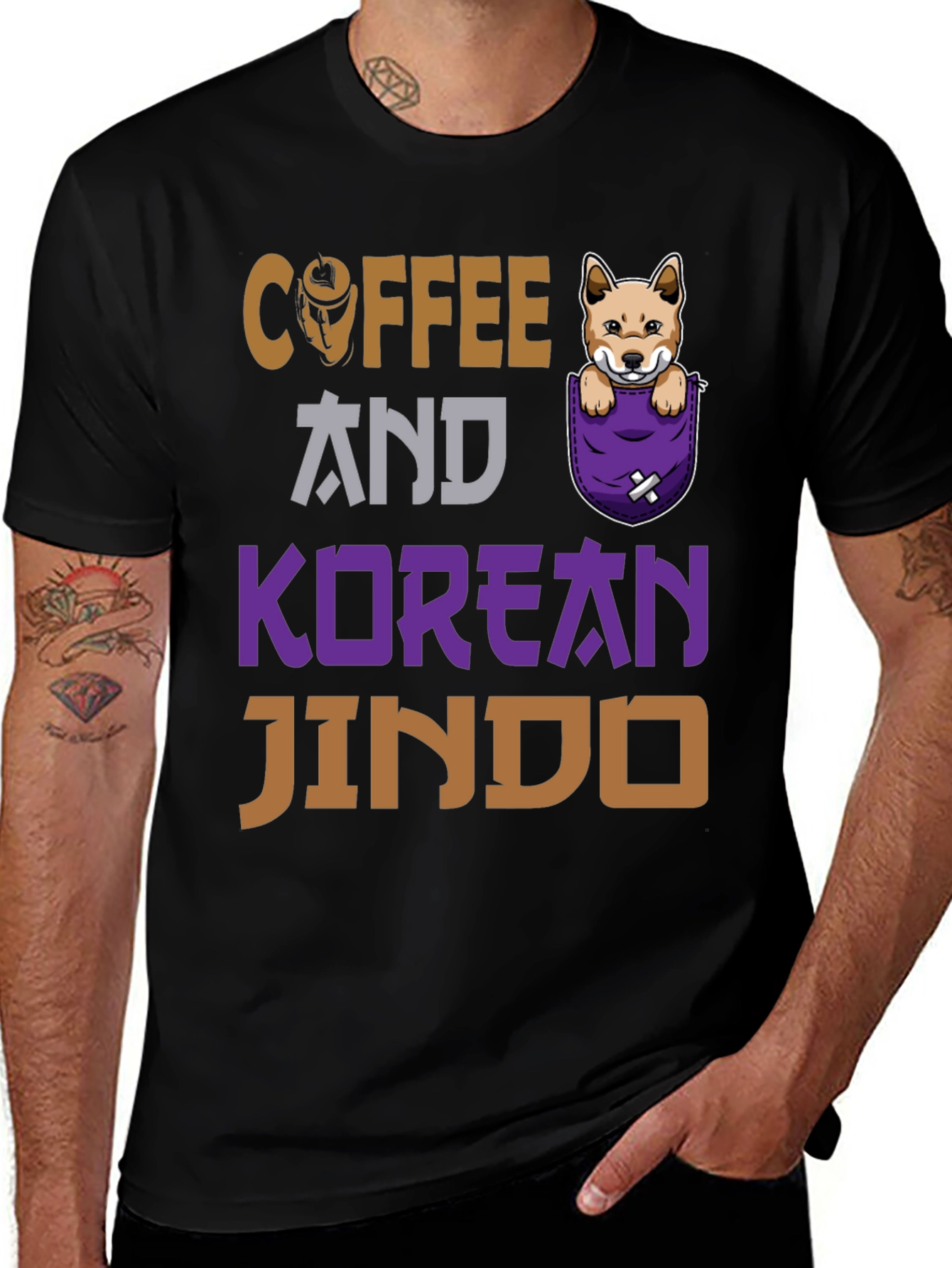 Variant 17 of Coffee & Korean Jindo Graphic Tee