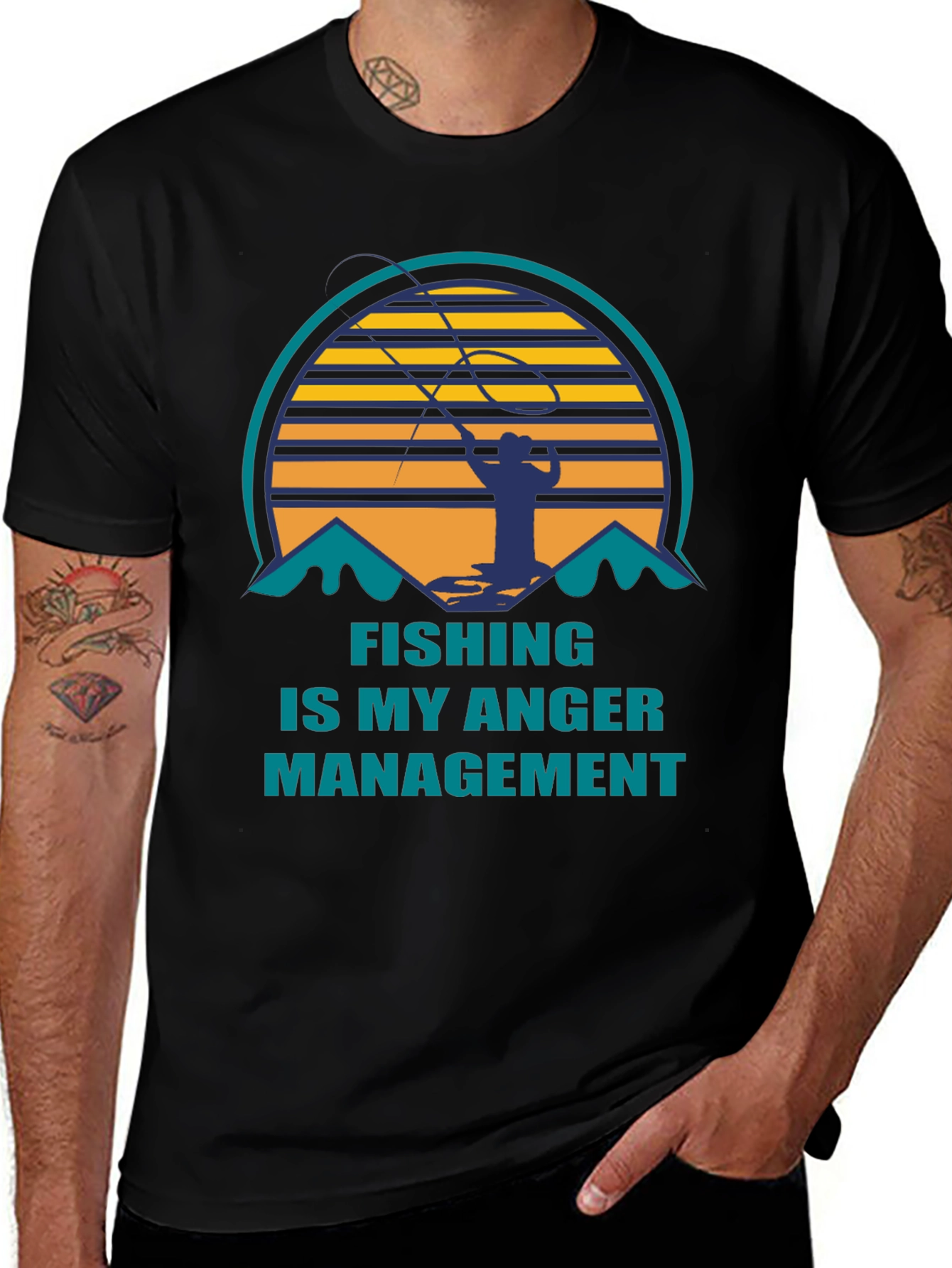 Variant 28 of Fishing is My Anger Management Graphic T-Shirt