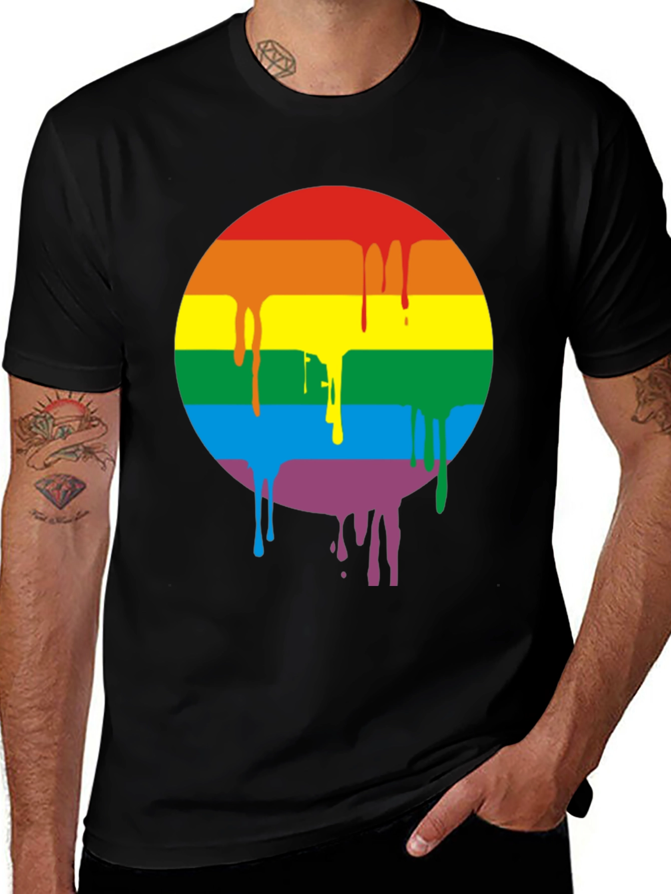 Variant 9 of Rainbow Drip Graphic Tee