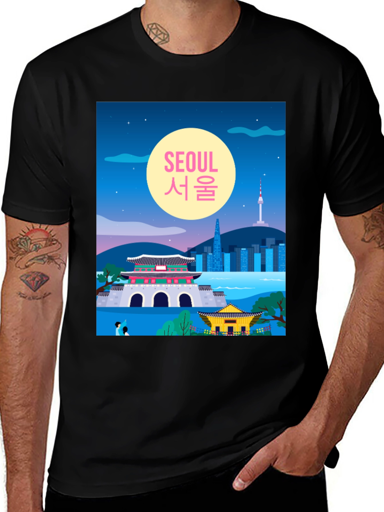 Seoul Illustration Graphic T-Shirt