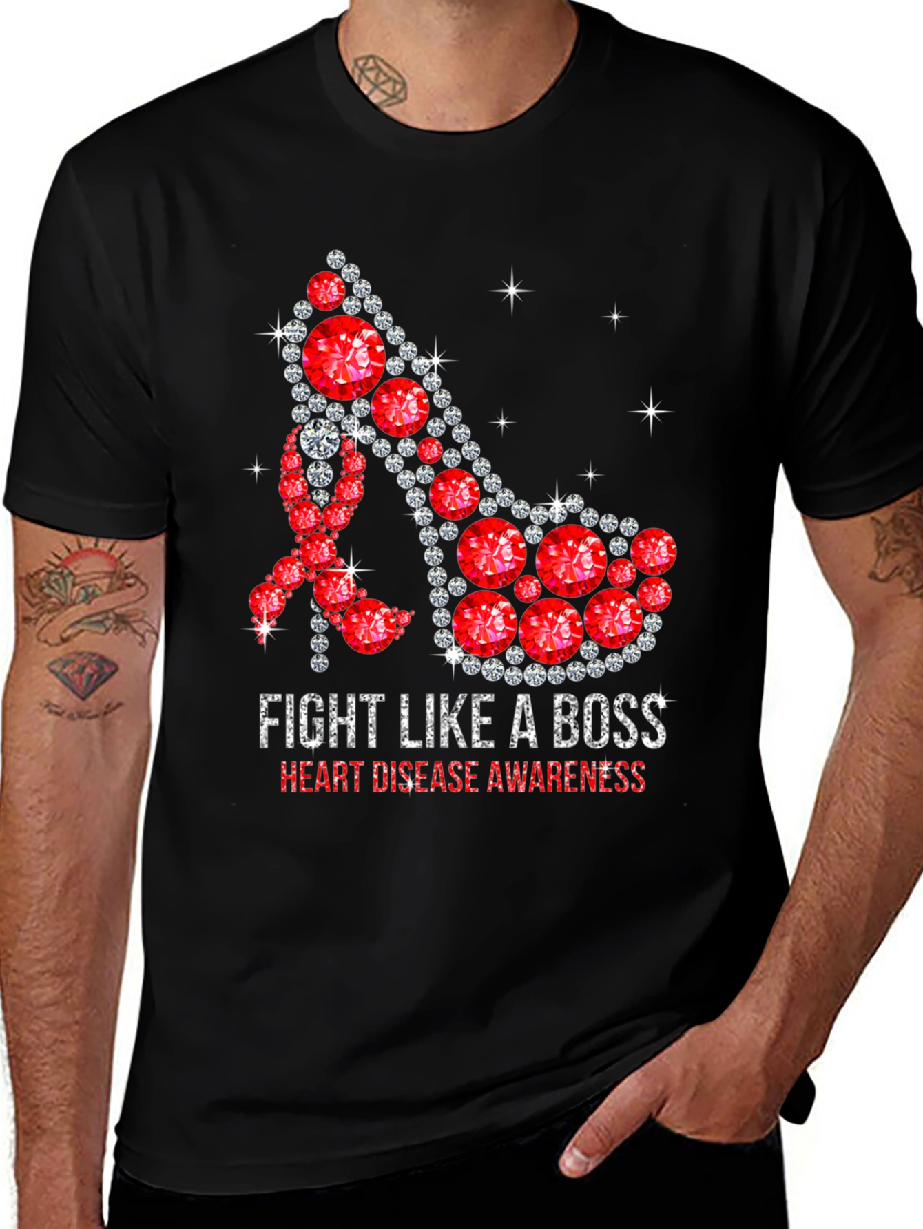 Fight Like a Boss Heart Disease Awareness T-Shirt