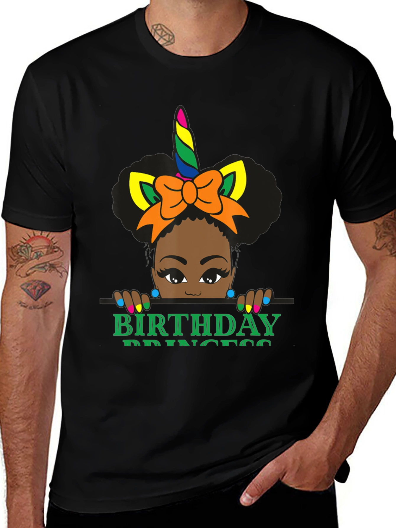 Variant 7 of Birthday Princess Black T-Shirt