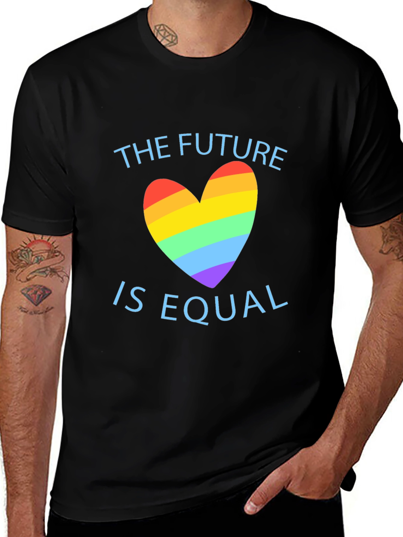 Equality Future LGBTQ+ Pride Rainbow Heart T-Shirt