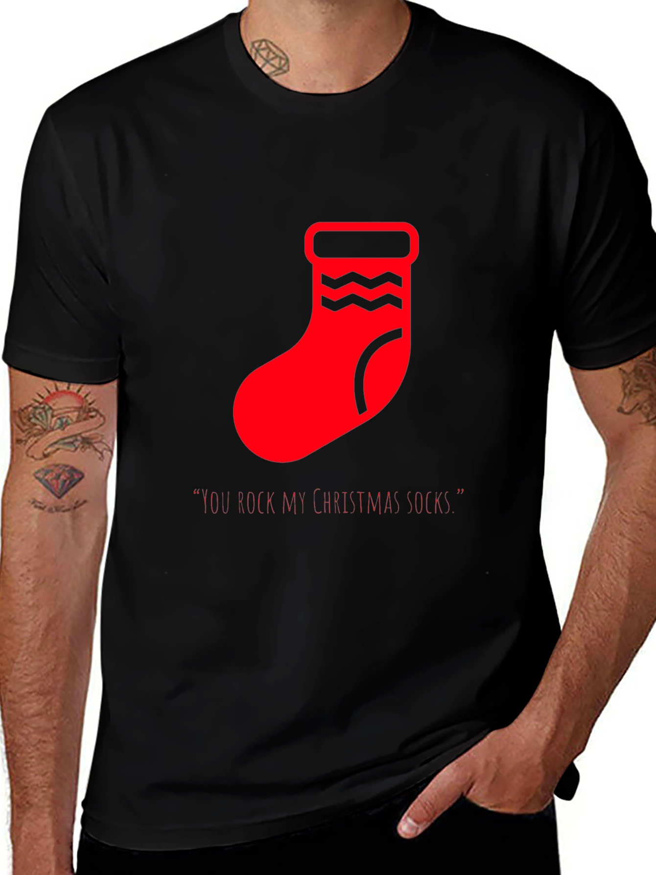 Variant 23 of Festive Christmas Socks Graphic Tee