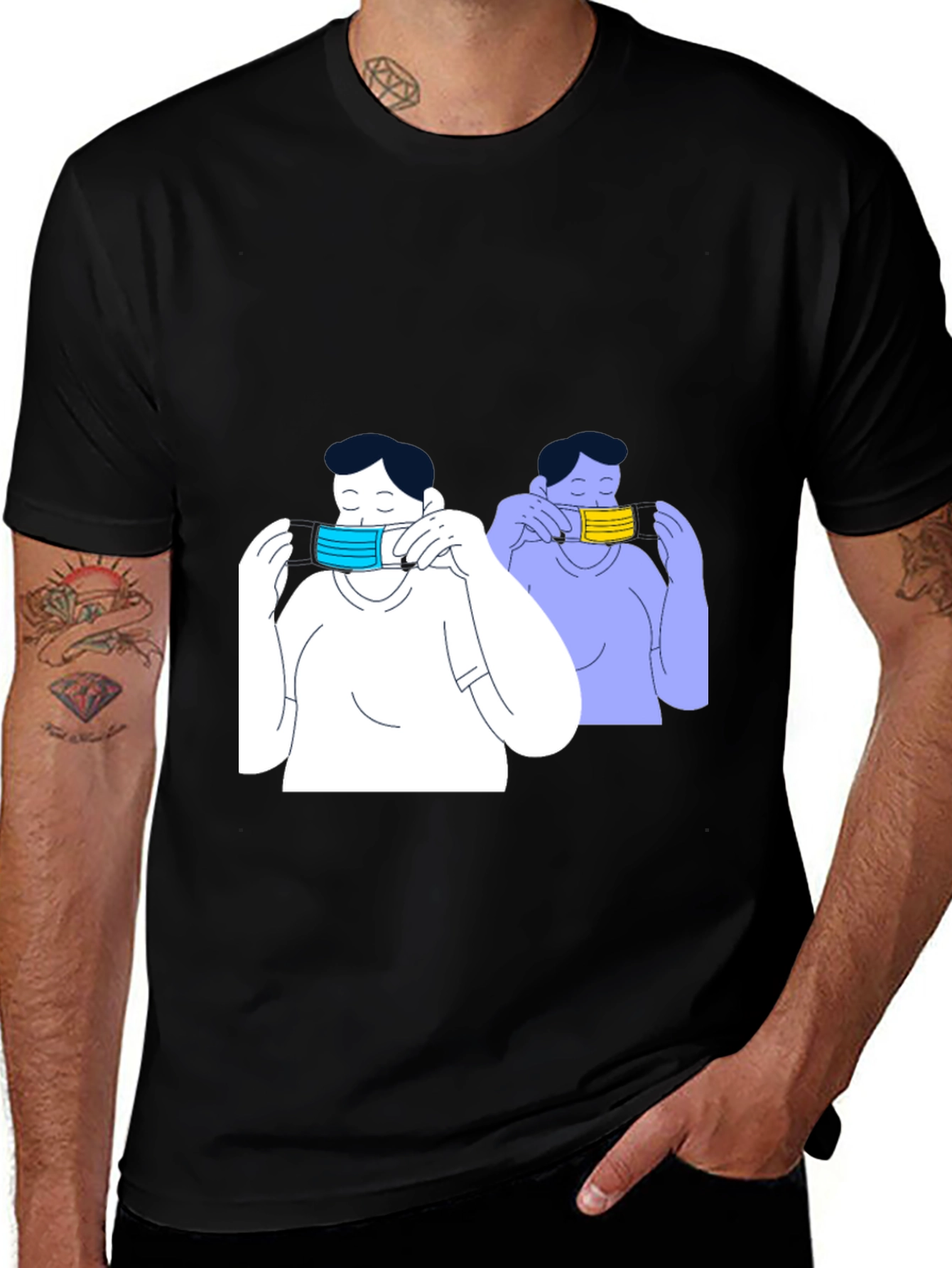 Variant 17 of Masked Up Tee - Stylish Pandemic Fashion