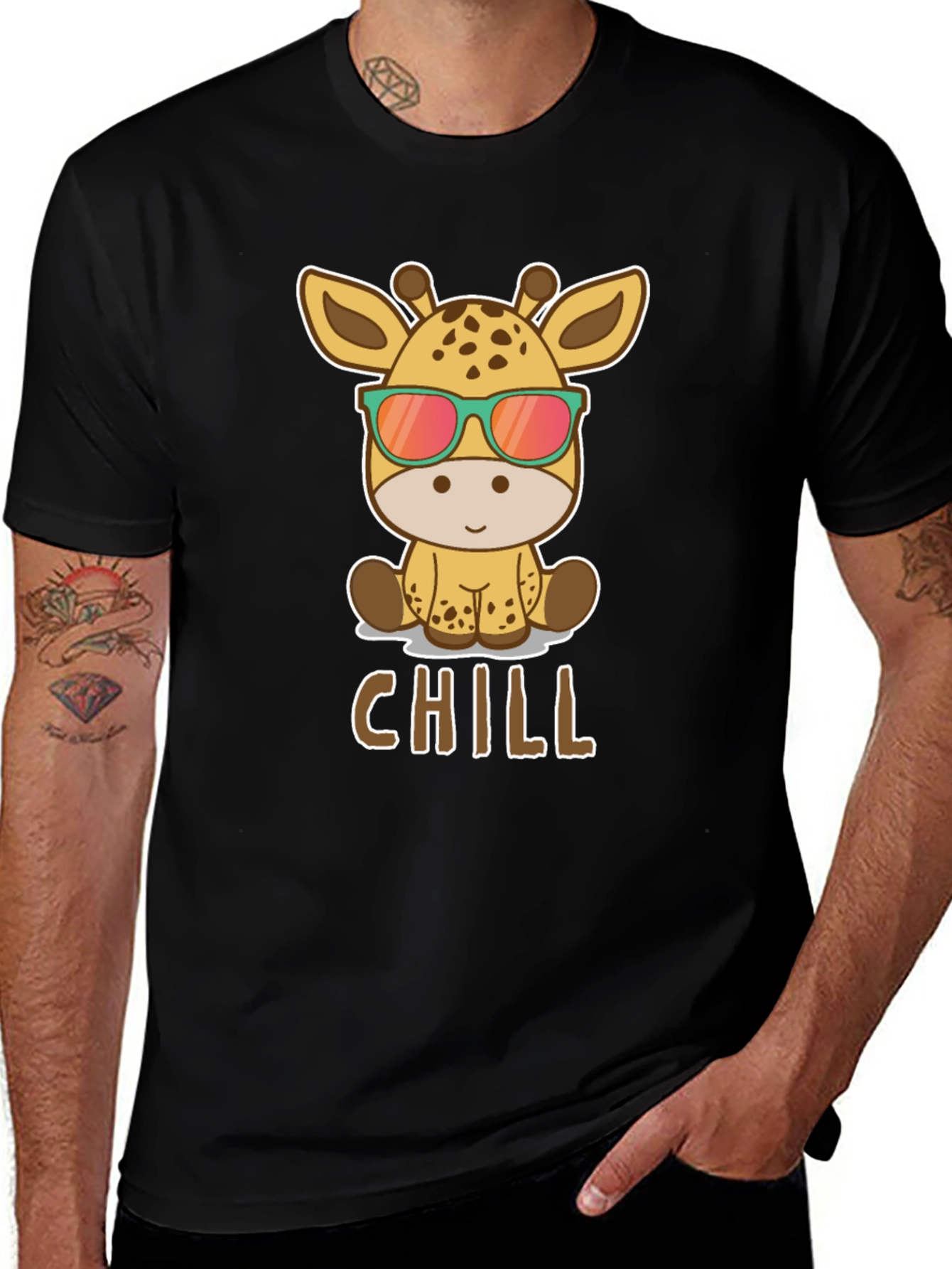 Variant 20 of Chill Giraffe T-Shirt - Cool Animal Graphic Tee