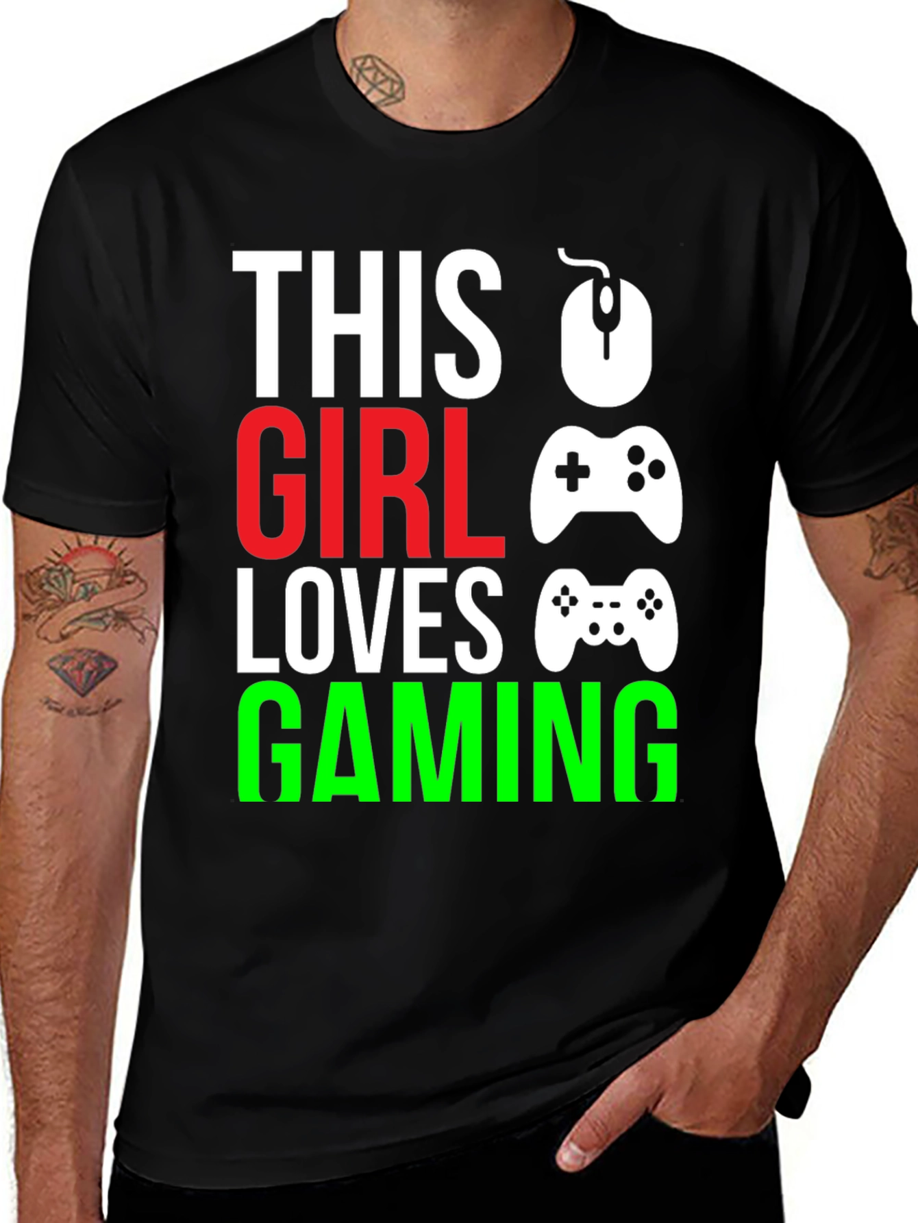 Variant 10 of This Girl Loves Gaming Black T-Shirt