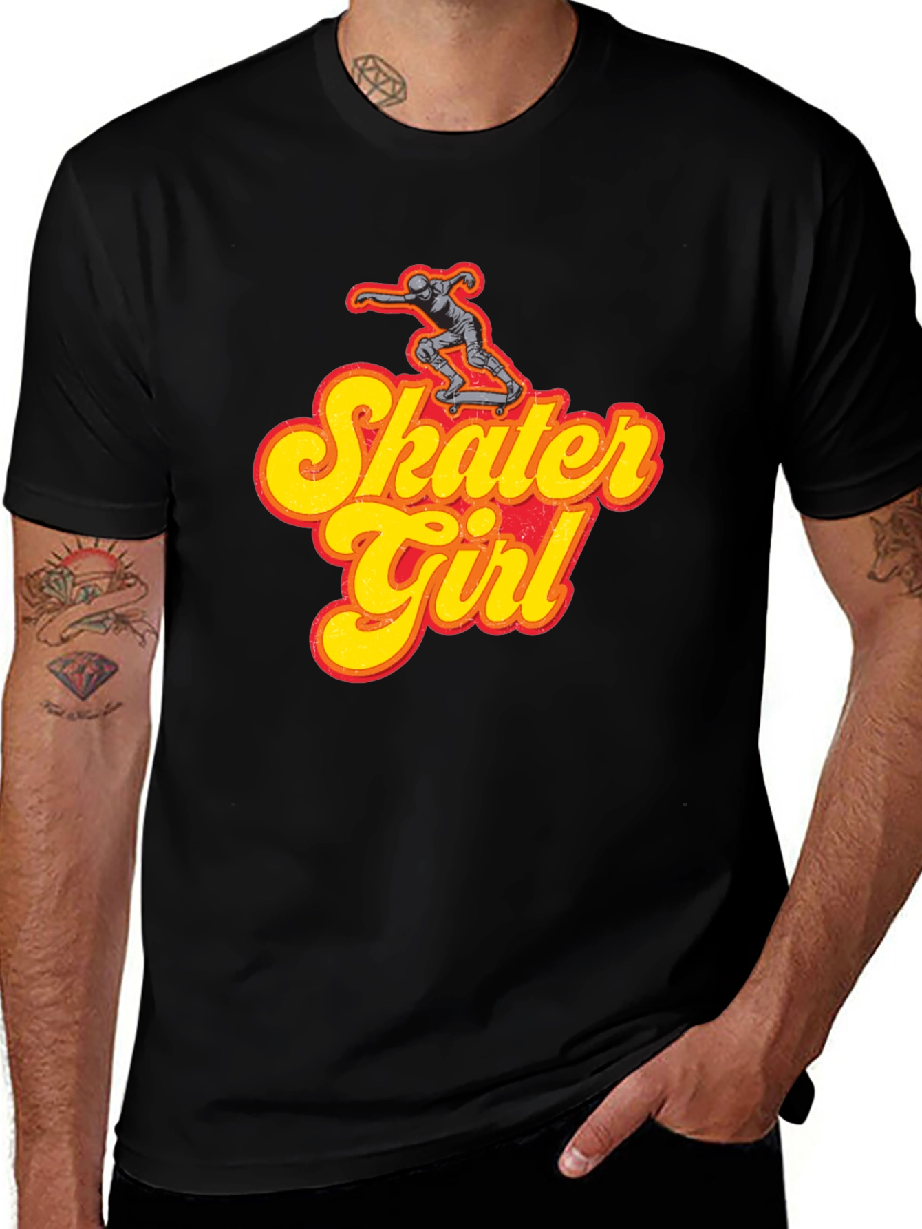 Variant 4 of Skater Girl Graphic T-Shirt - Retro Style