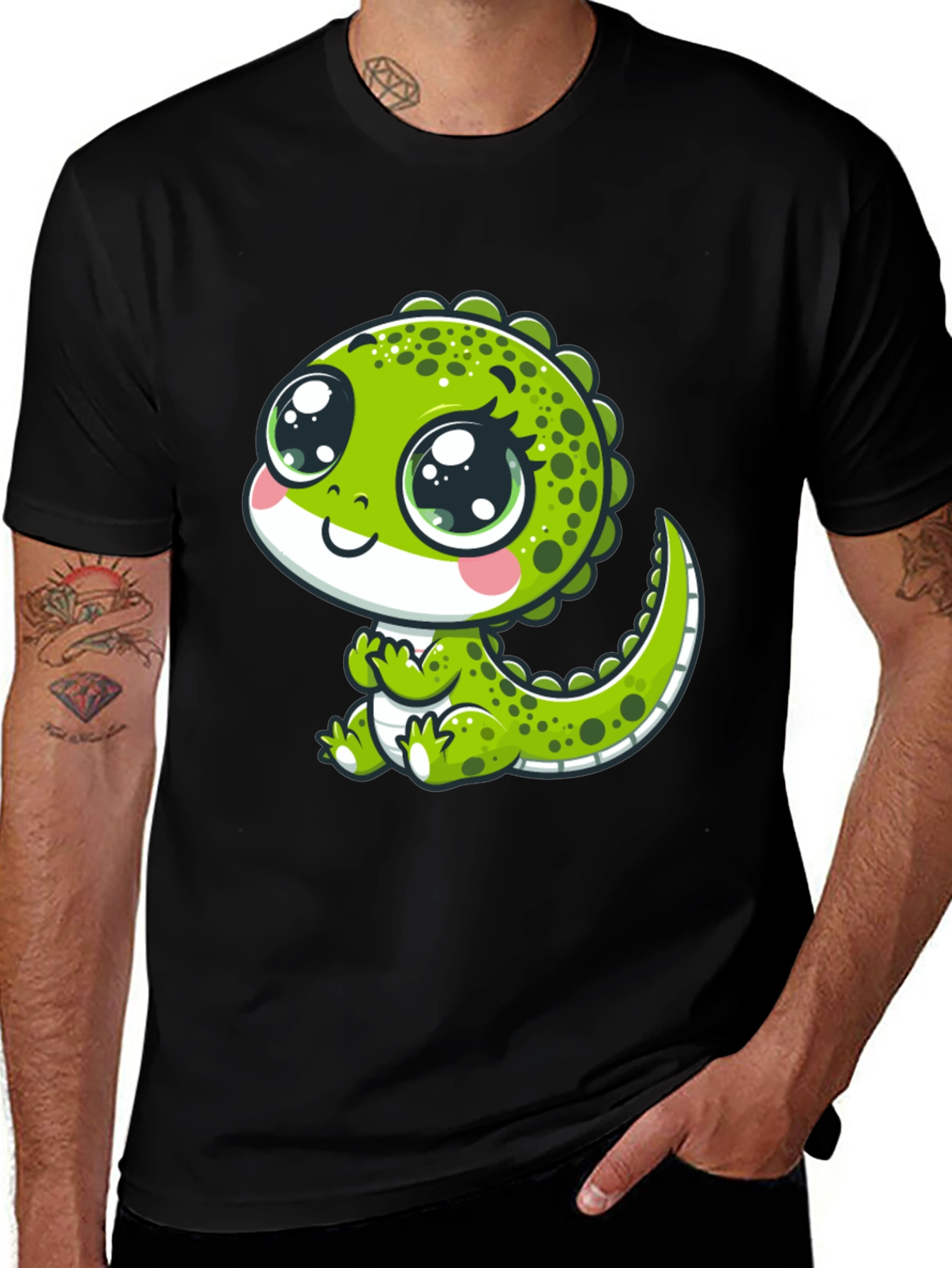 Variant 12 of Cute Dino T-Shirt - Black