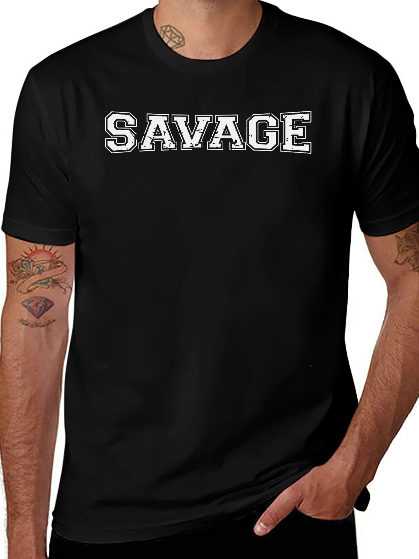 Variant 30 of Savage Graphic Print Crew Neck T-Shirt