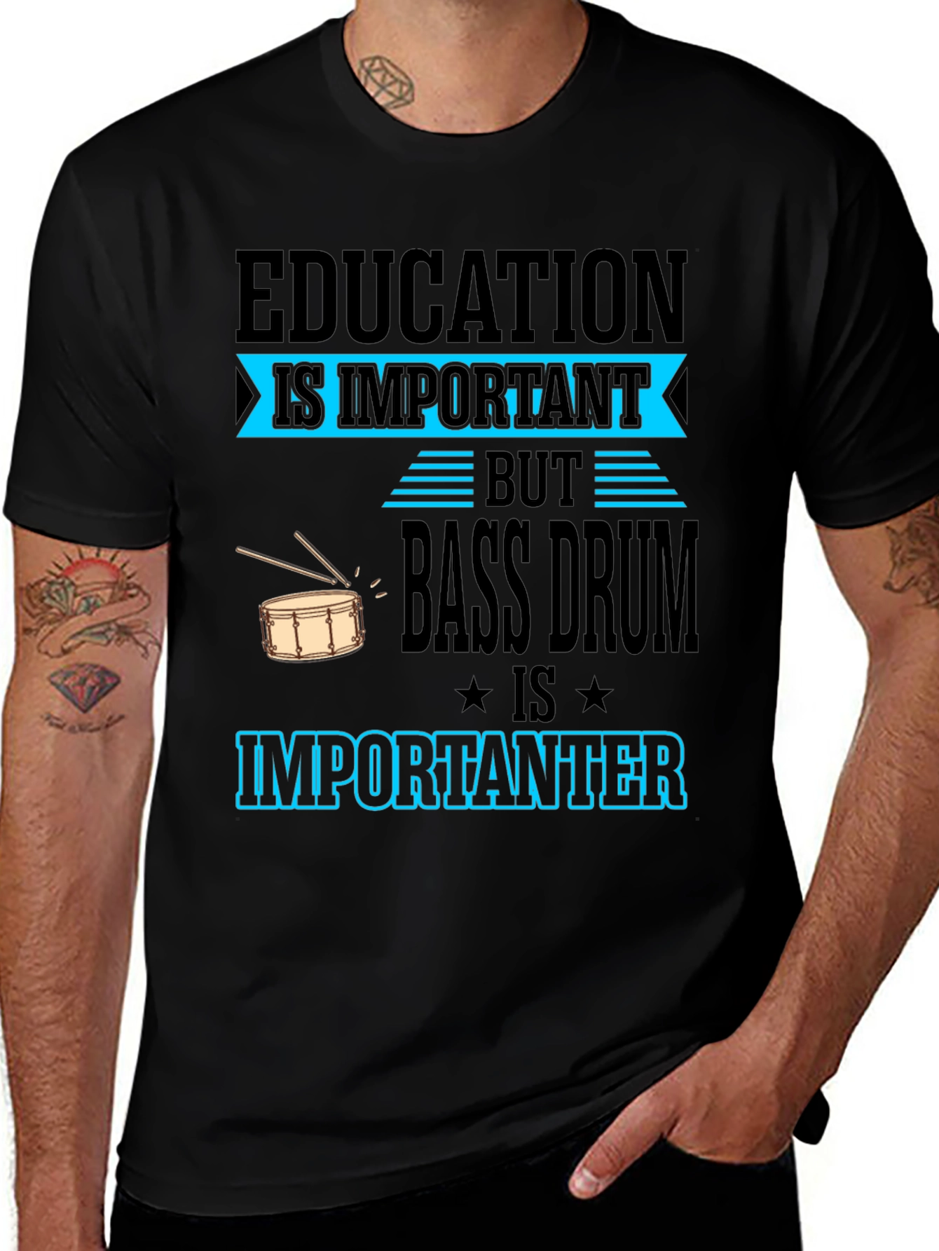 Variant 24 of Education is Important Bass Drum T-Shirt