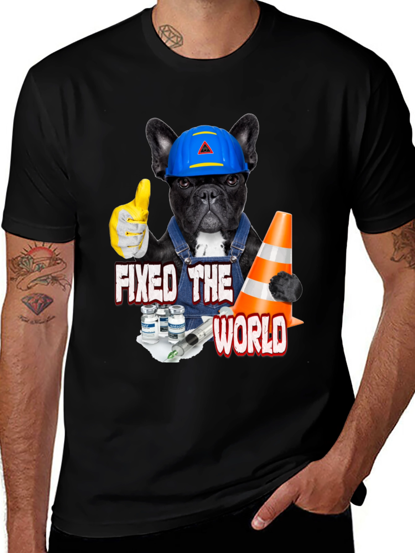 Variant 14 of Fixed the World Dog T-Shirt