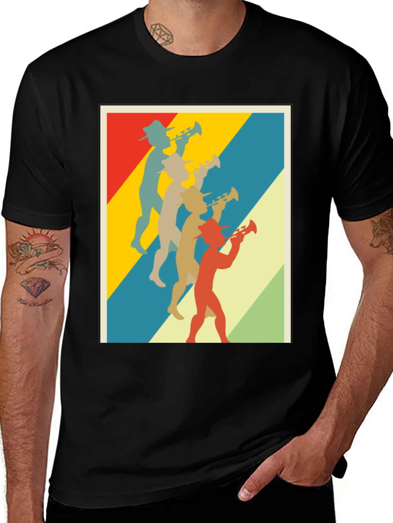 Variant 16 of Retro Trumpet Player Graphic T-Shirt