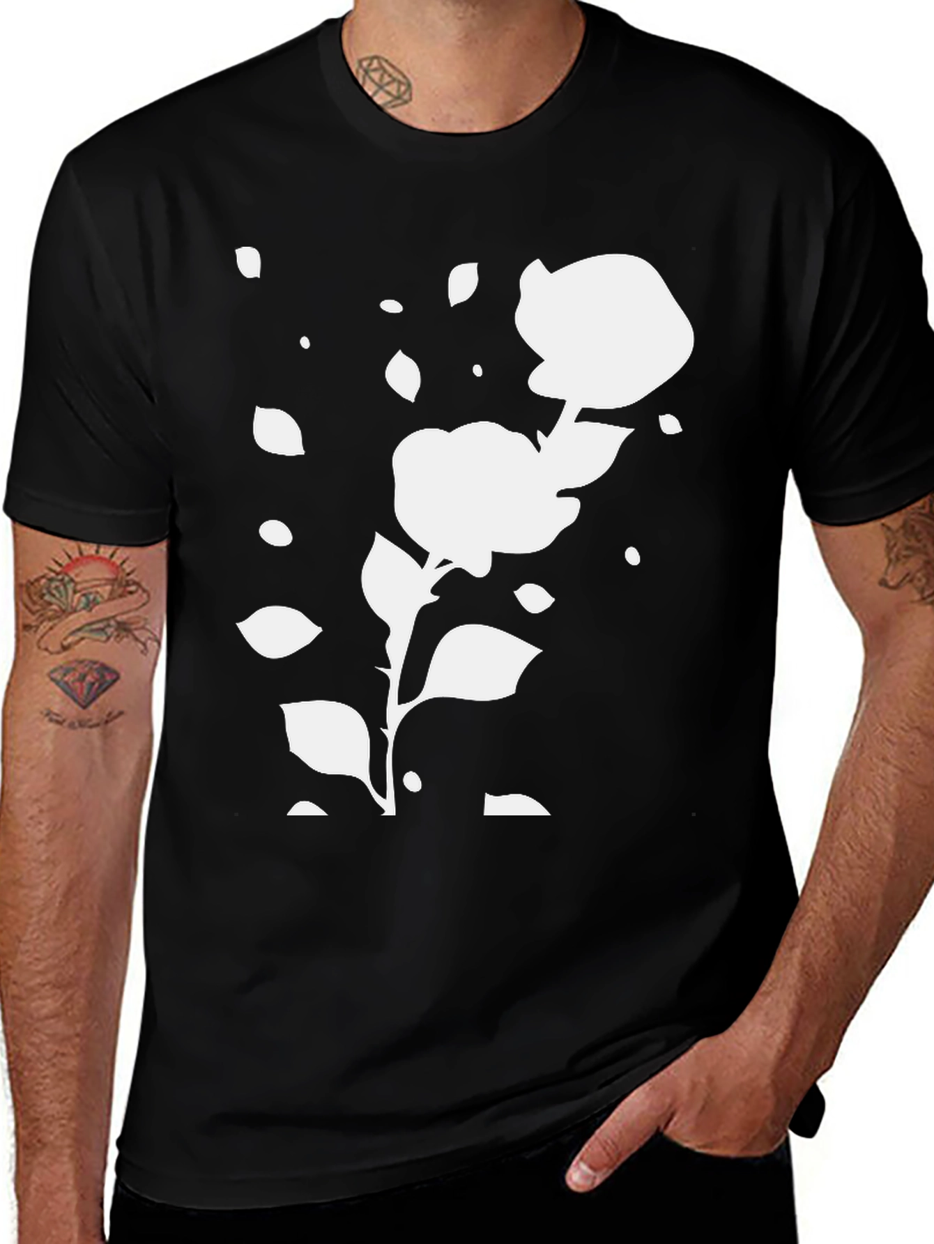 Variant 29 of Black Floral Graphic Tee