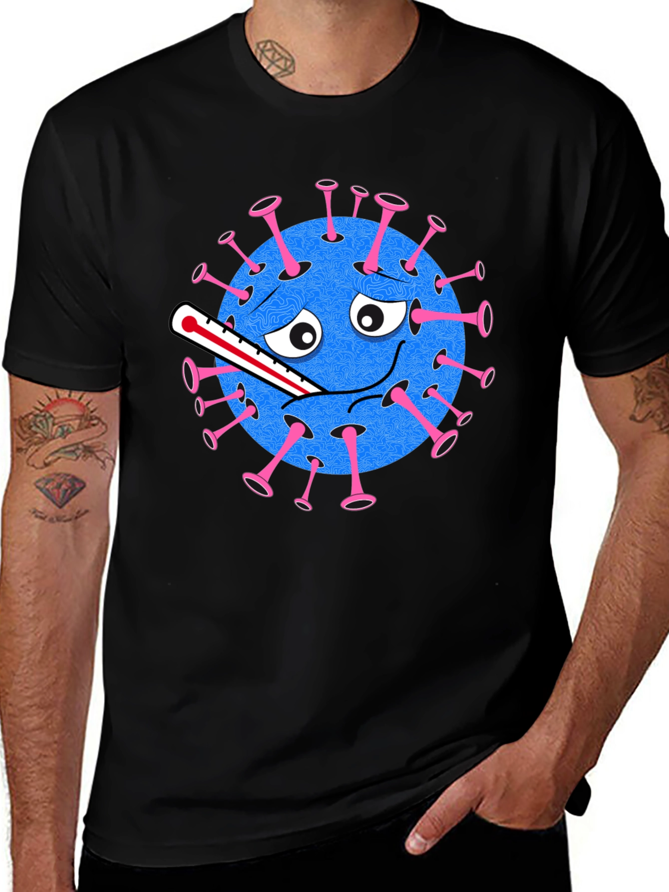 Variant 21 of Novelty Virus Graphic Tee - Unisex Black T-Shirt