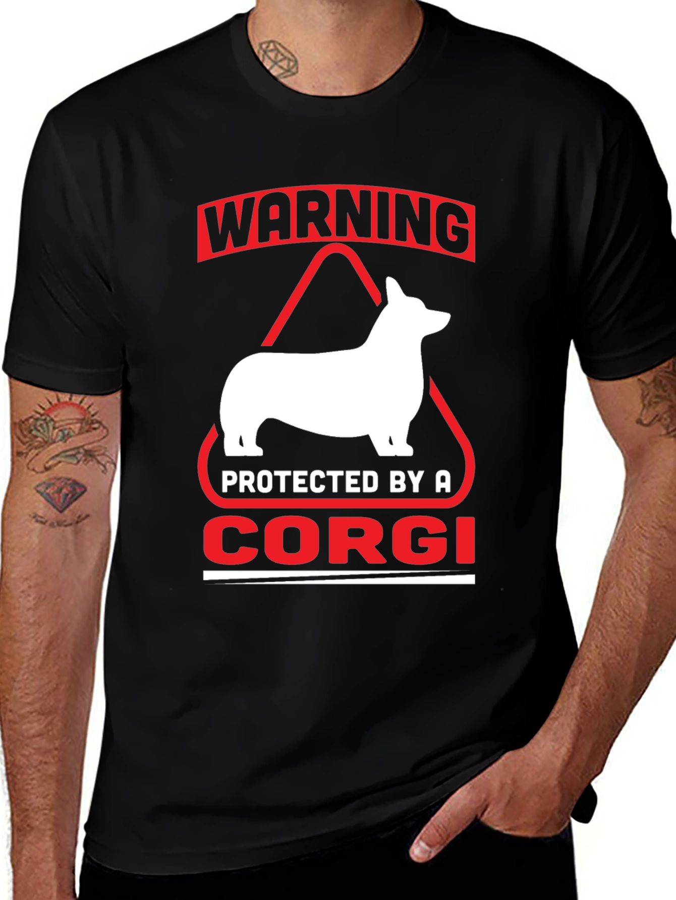 Warning Protected By A Corgi T-Shirt