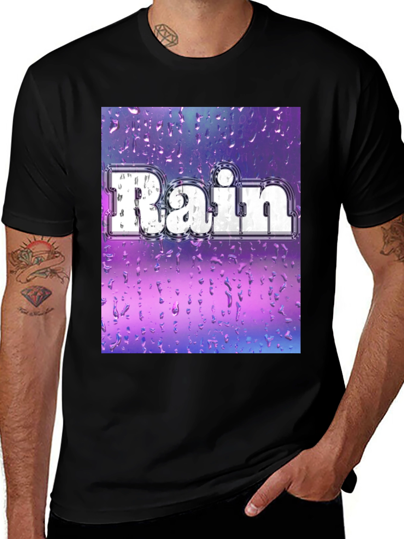 Variant 19 of Rain Graphic Tee - Stylish Weather Design
