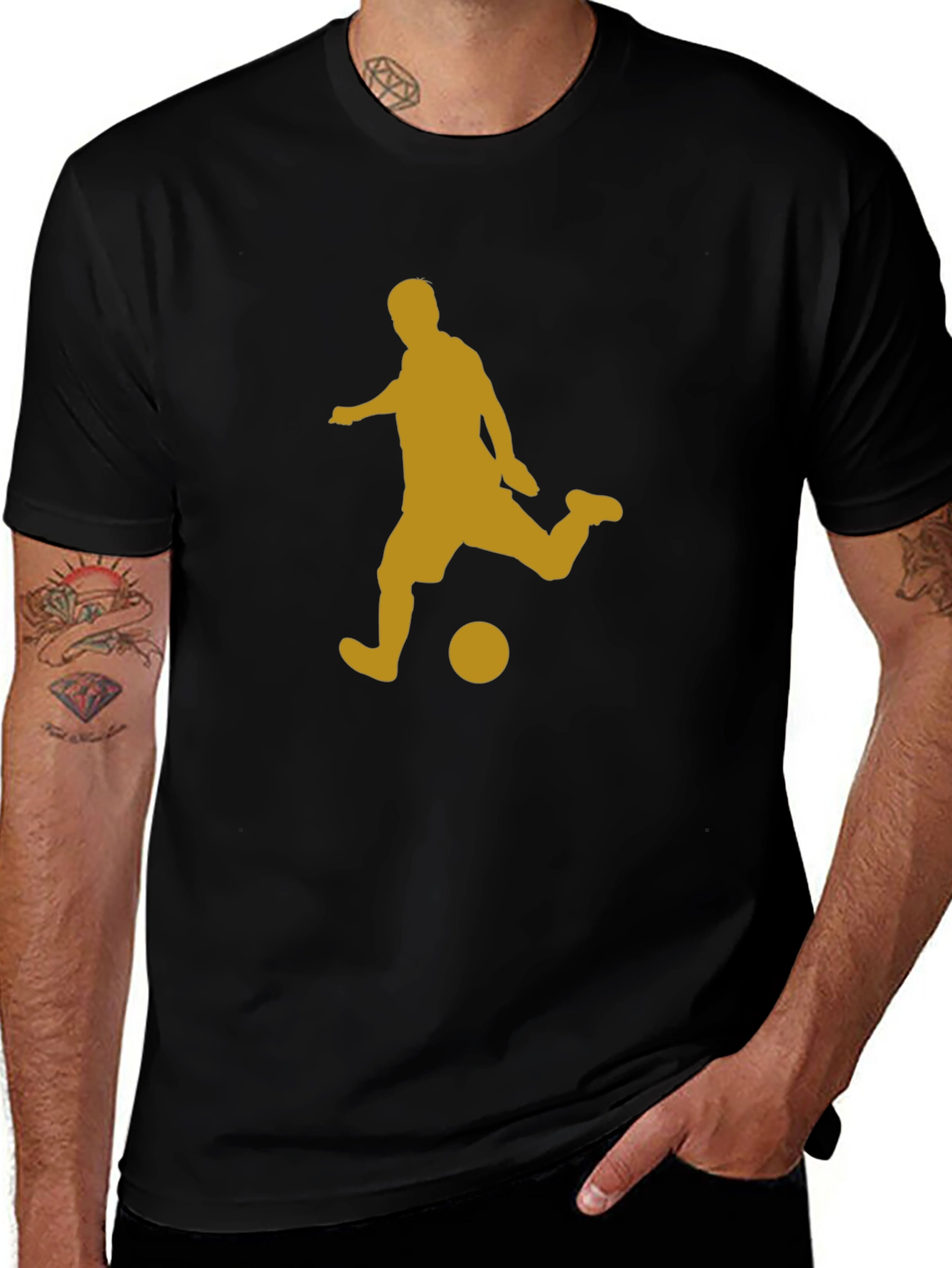 Variant 20 of Soccer Silhouette Black T-Shirt