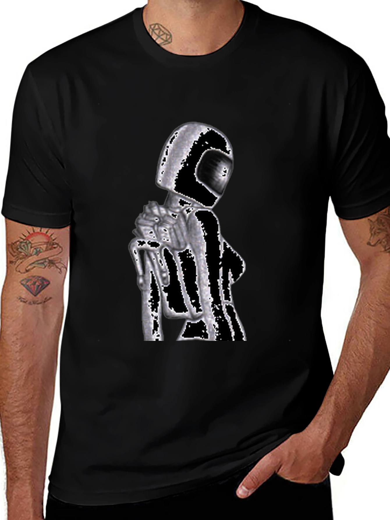 Variant 24 of Edgy Graphic Tee - Helmet Rider Design
