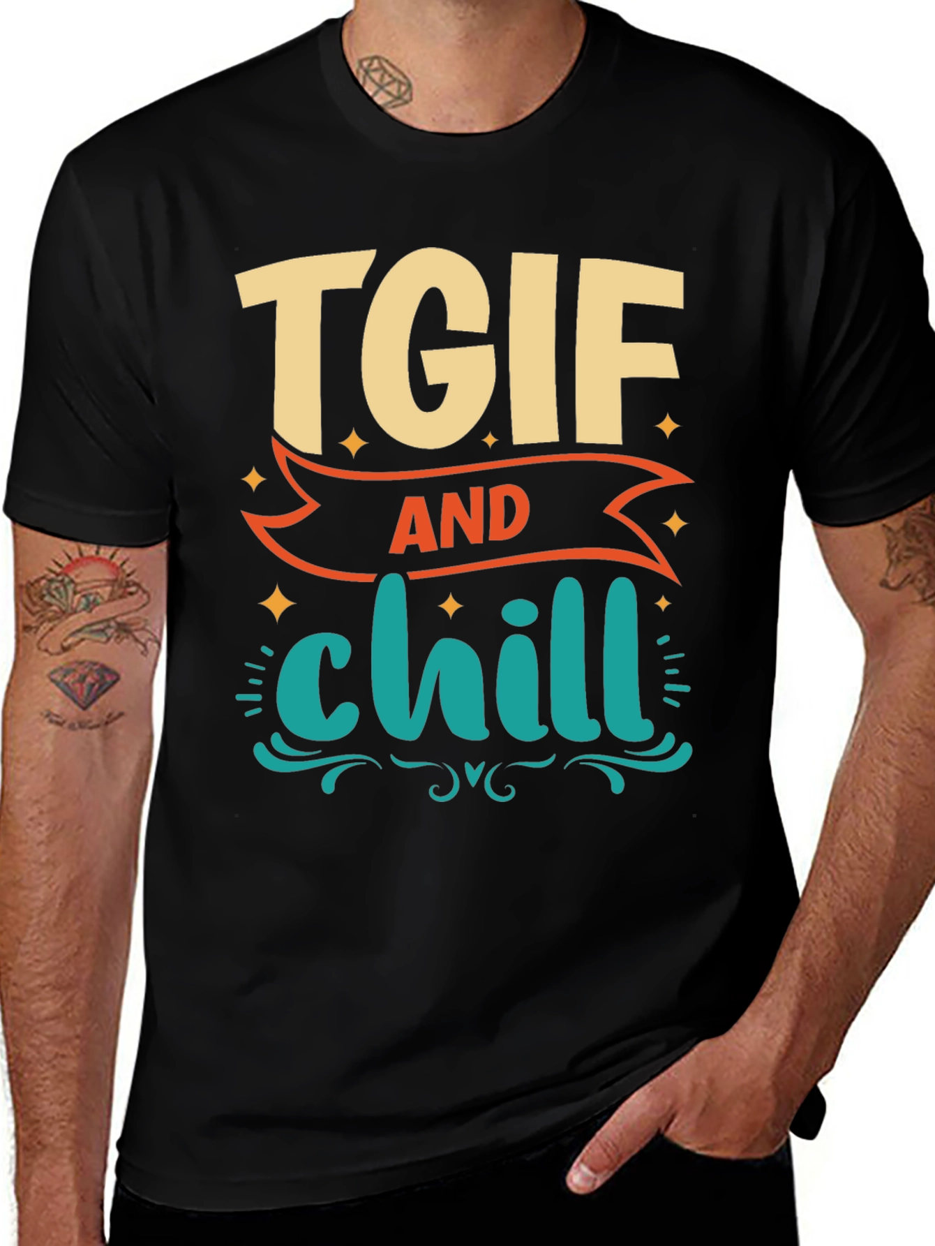 TGIF and Chill Graphic Tee - Relaxed Weekend Vibes