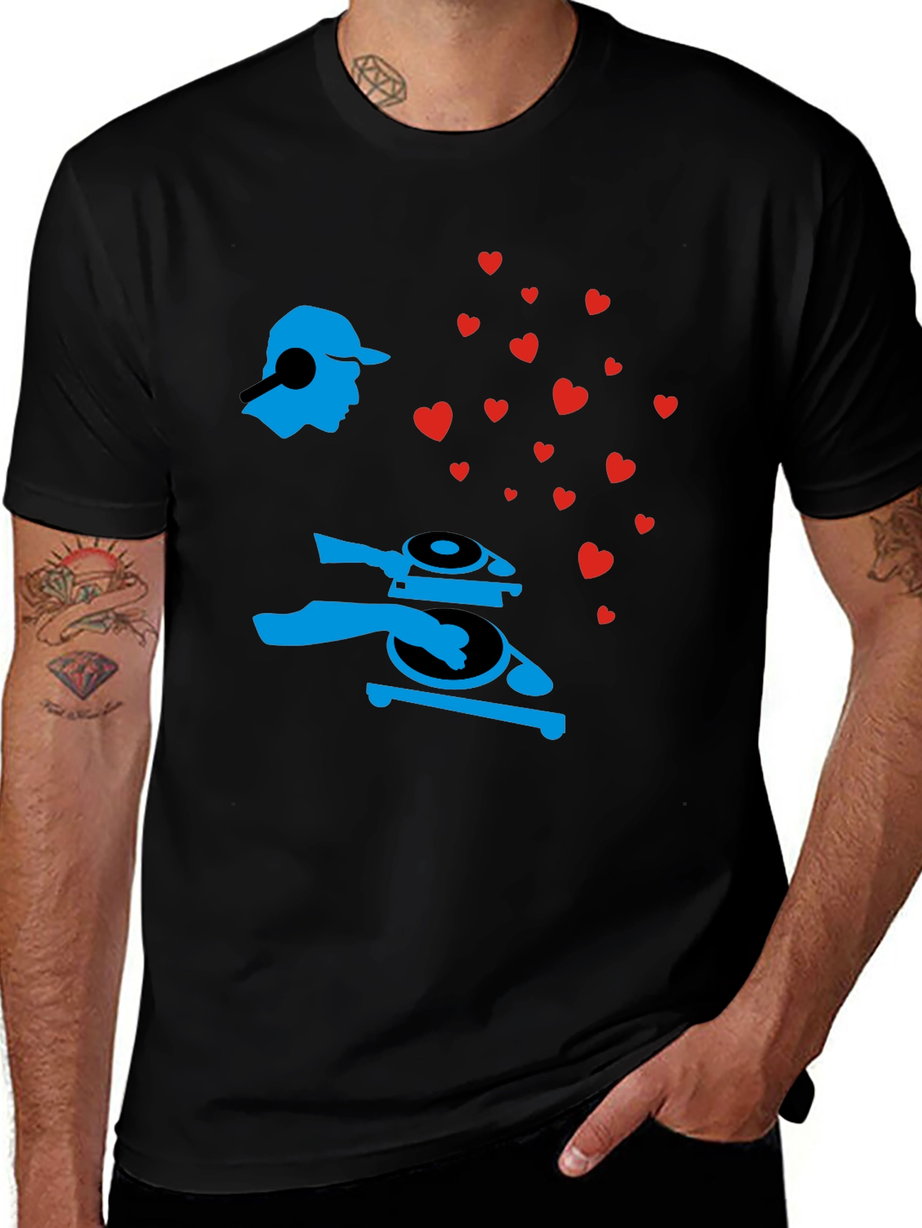 DJ Heart T-Shirt - Music Lover Tee
