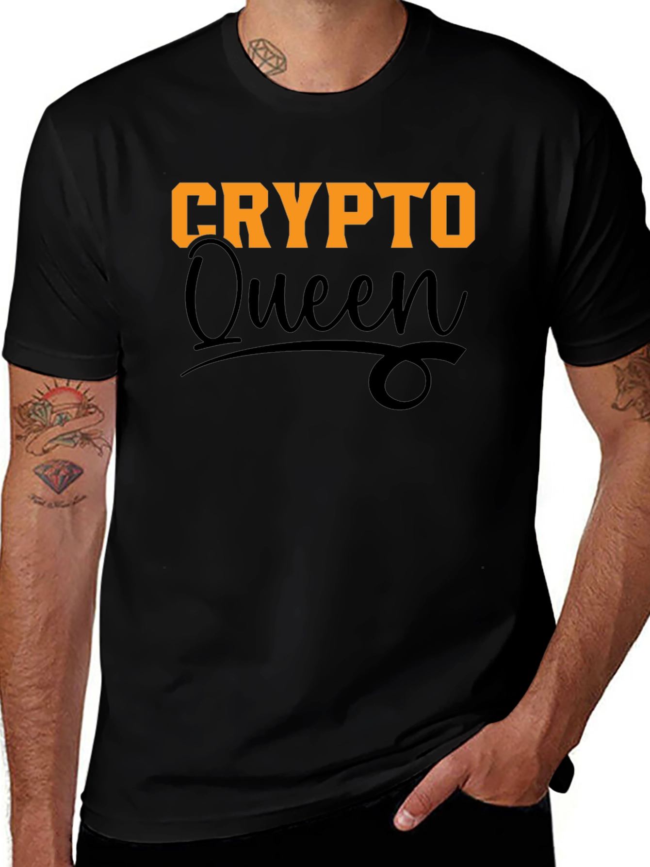 Variant 25 of Crypto Queen Black Graphic Tee