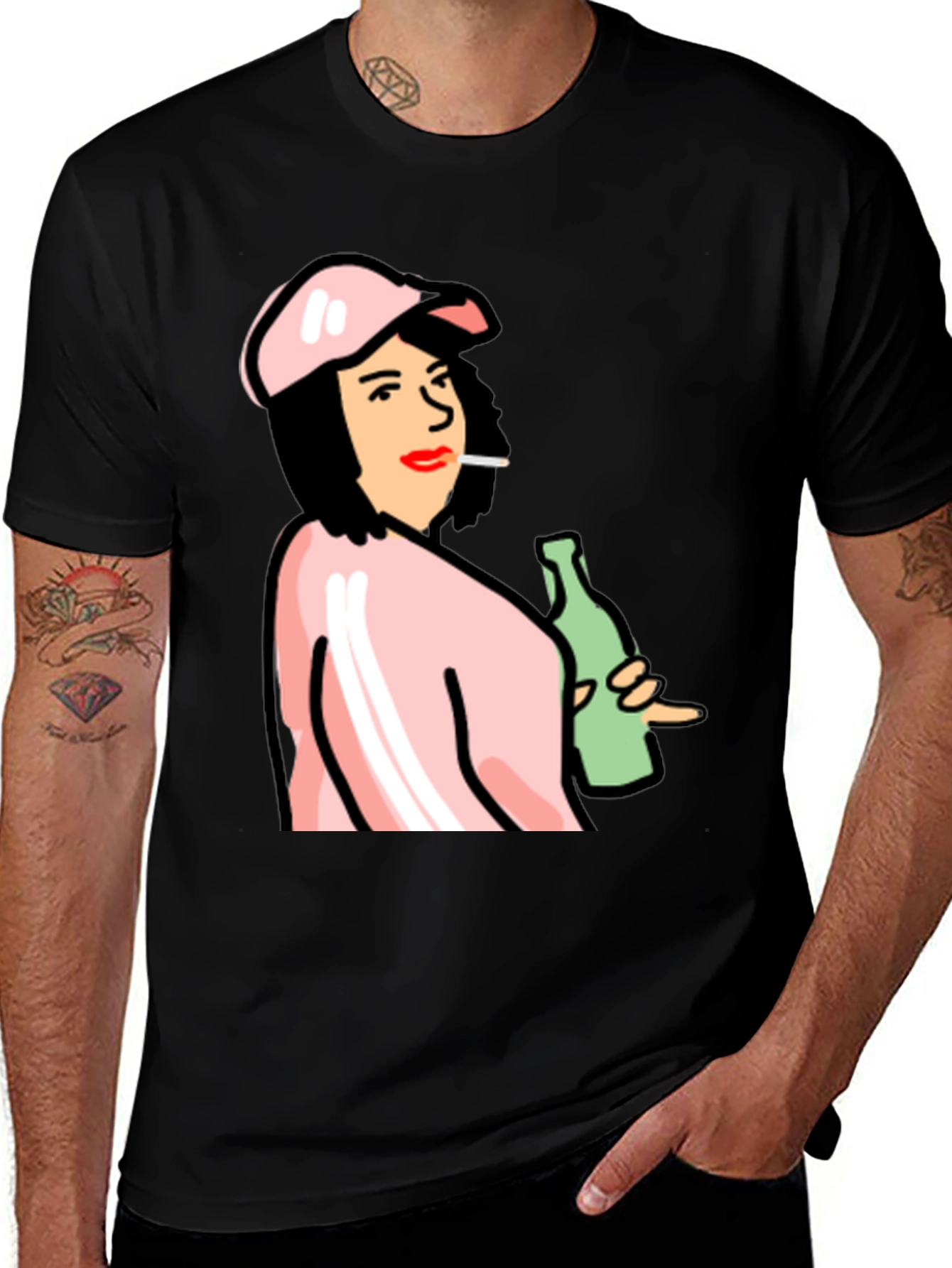Variant 13 of Humorous Cartoon Graphic T-Shirt