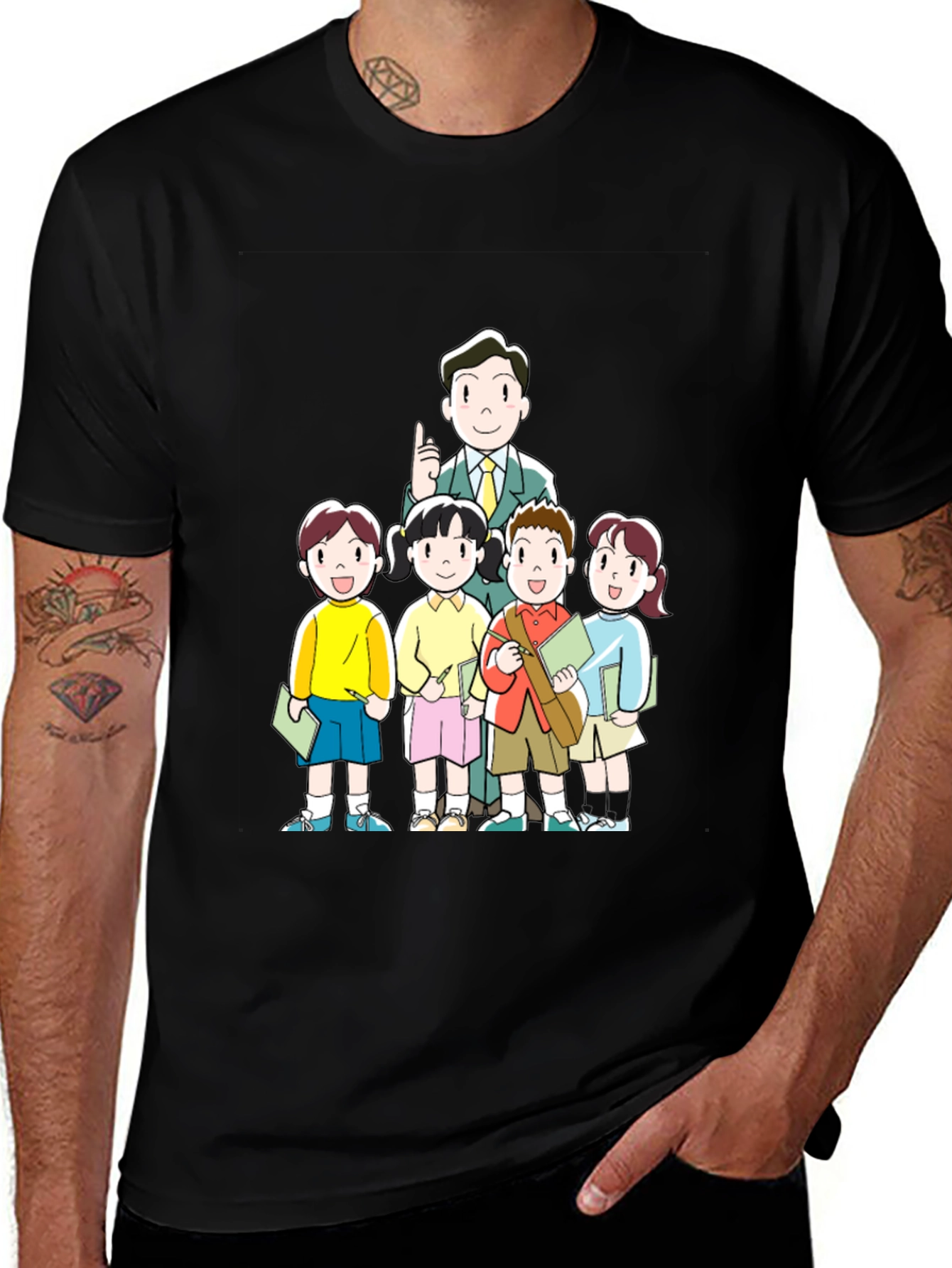 Variant 27 of Anime Teacher & Students Black T-Shirt