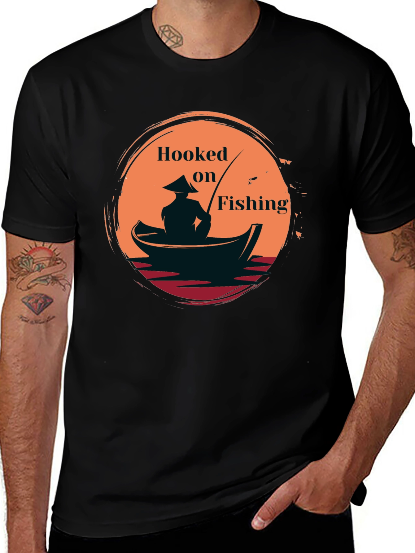 Variant 21 of Hooked on Fishing Graphic Tee