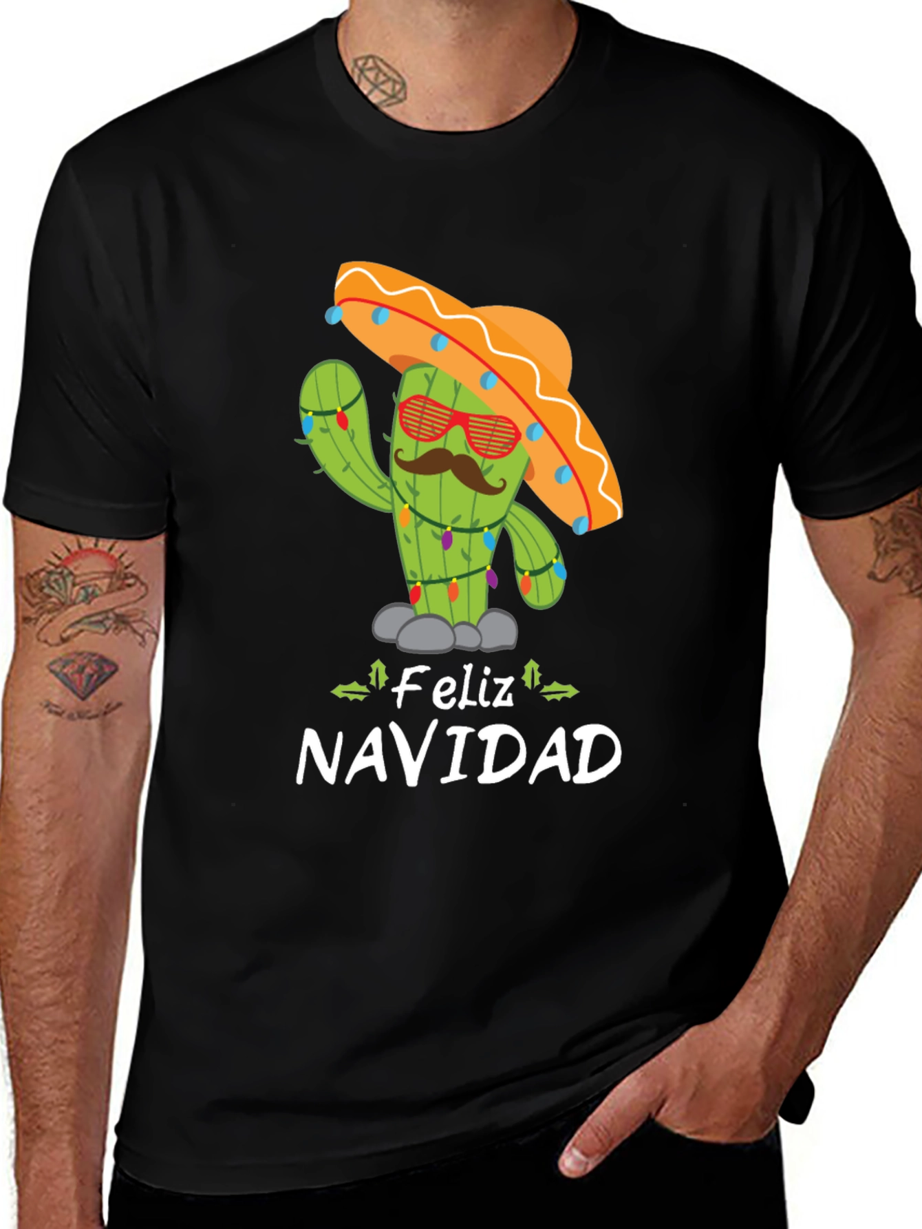 Festive Feliz Navidad Cactus Tee