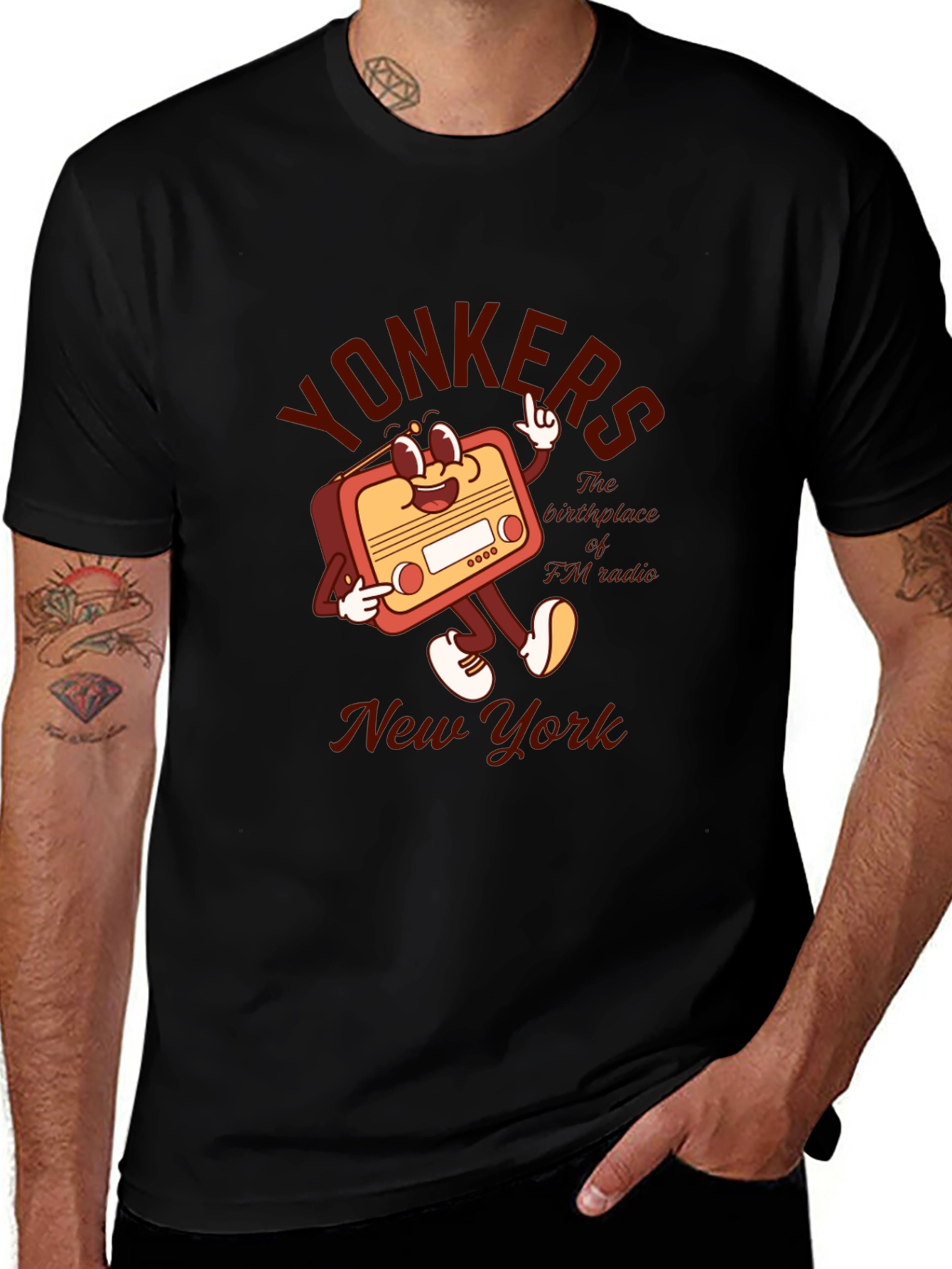 Yonkers New York Retro Radio T-Shirt