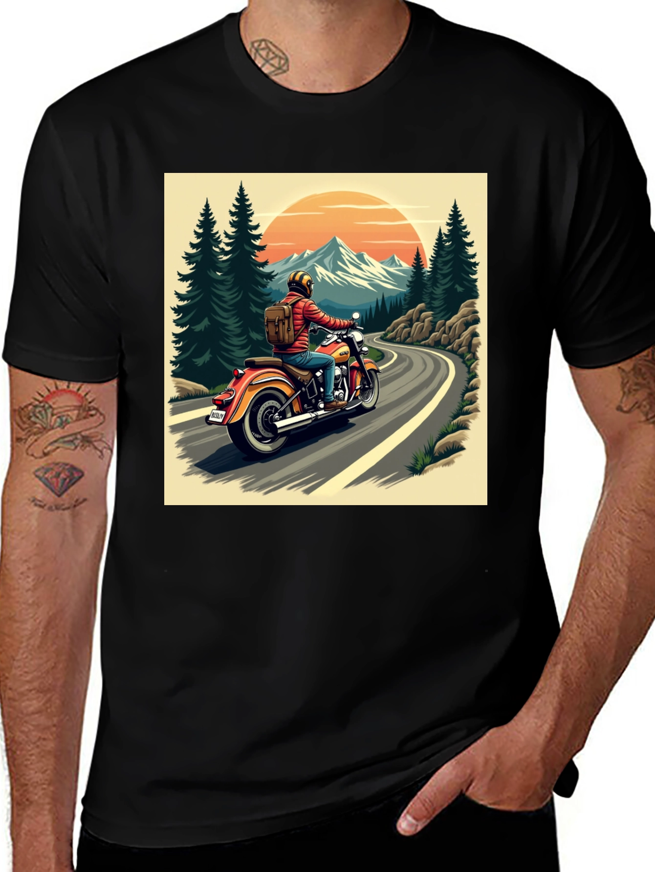 Variant 6 of Motorcycle Road Trip Graphic Tee