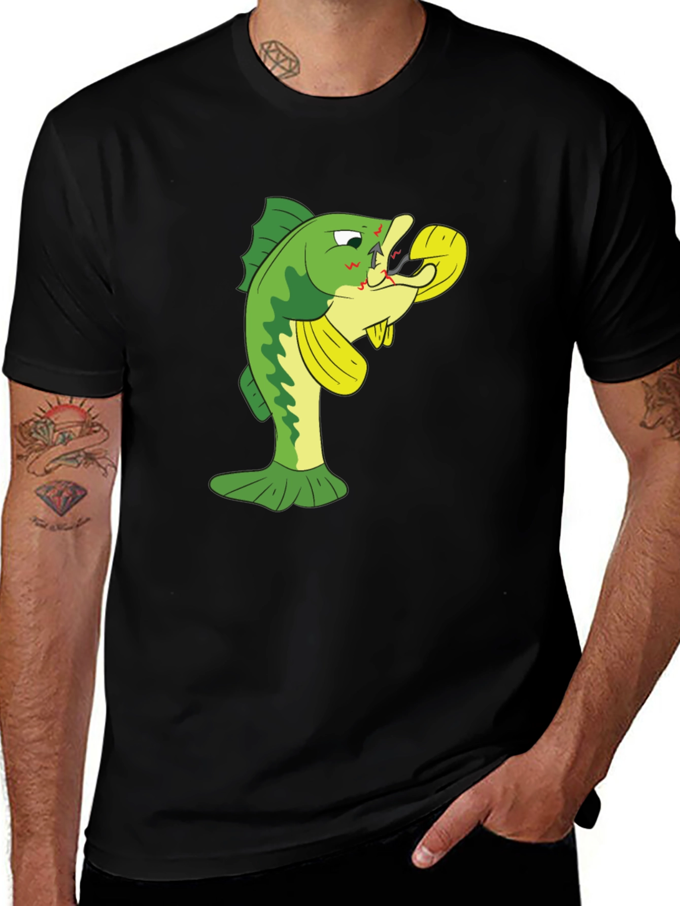 Variant 8 of Funny Fishing Bass Graphic T-Shirt