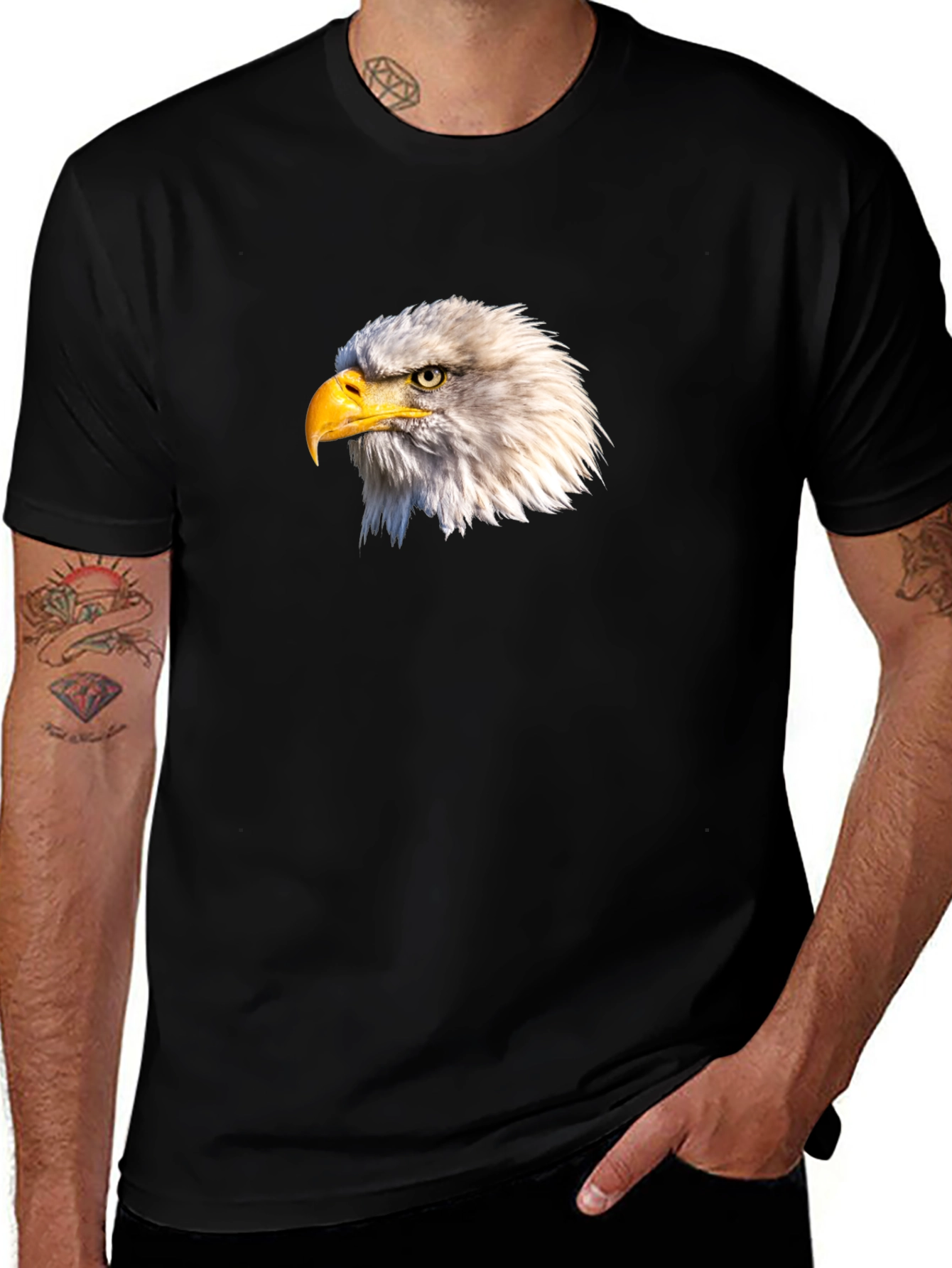Variant 20 of Eagle Graphic Print Black T-Shirt