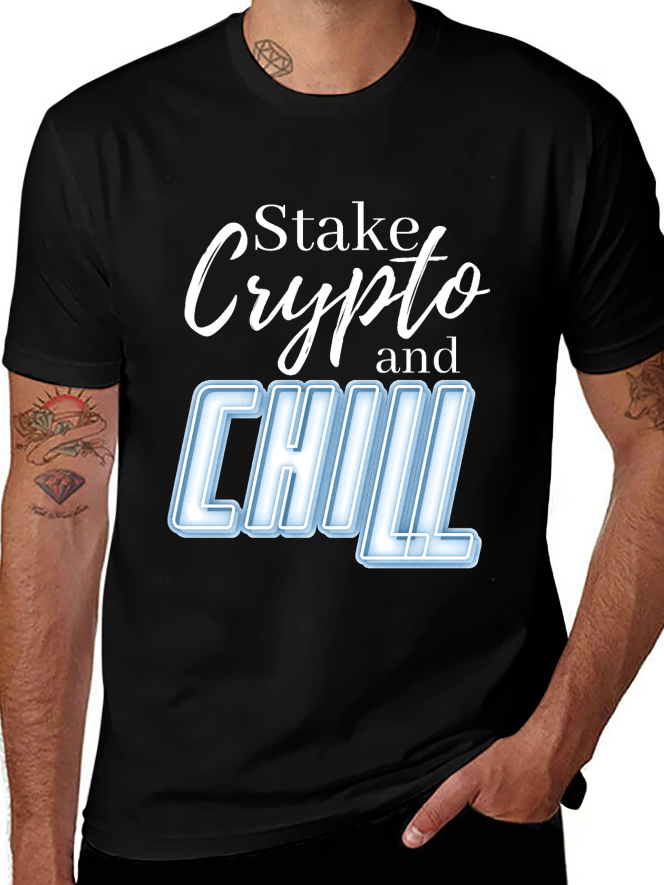 Variant 27 of Stake Crypto and Chill Graphic Tee - Black