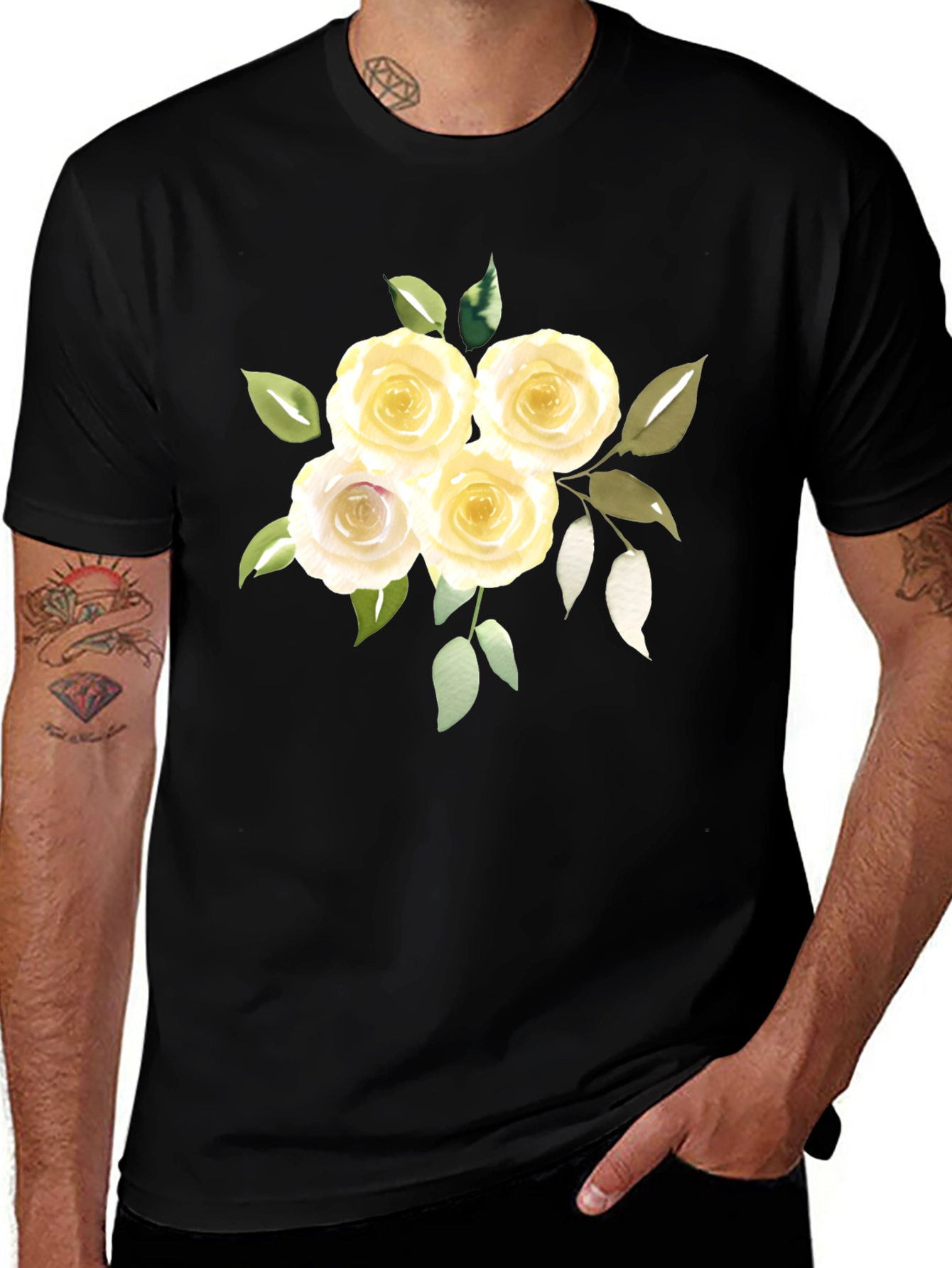 Variant 17 of Floral Black T-Shirt