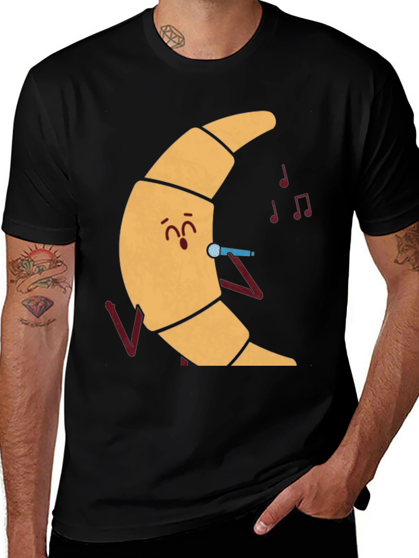 Variant 17 of Singing Croissant T-Shirt - Funny Foodie Tee